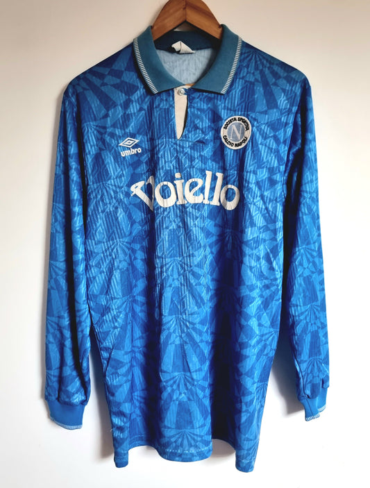 Umbro Napoli 91/93 Long Sleeve Match Issue Home Shirt Large