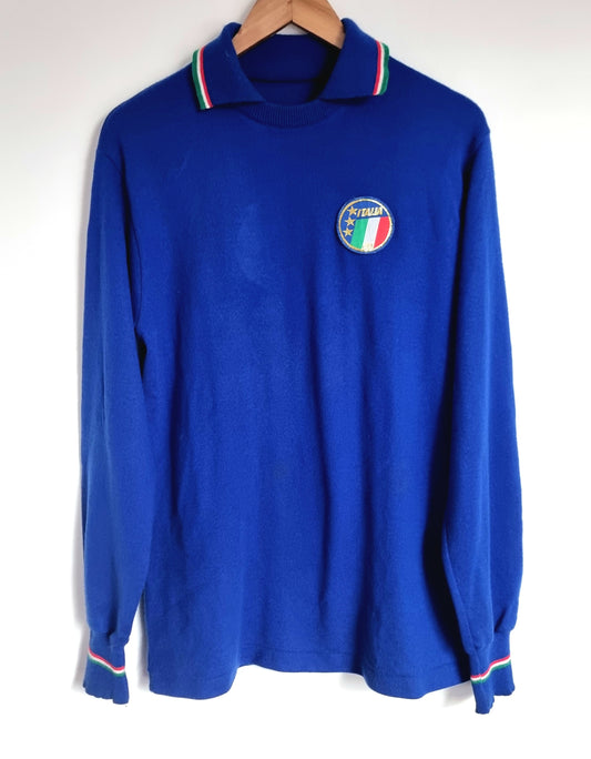Ennerre Italy 1985 '8 (Tardelli)' Match Issue Long Sleeve Home Shirt Large