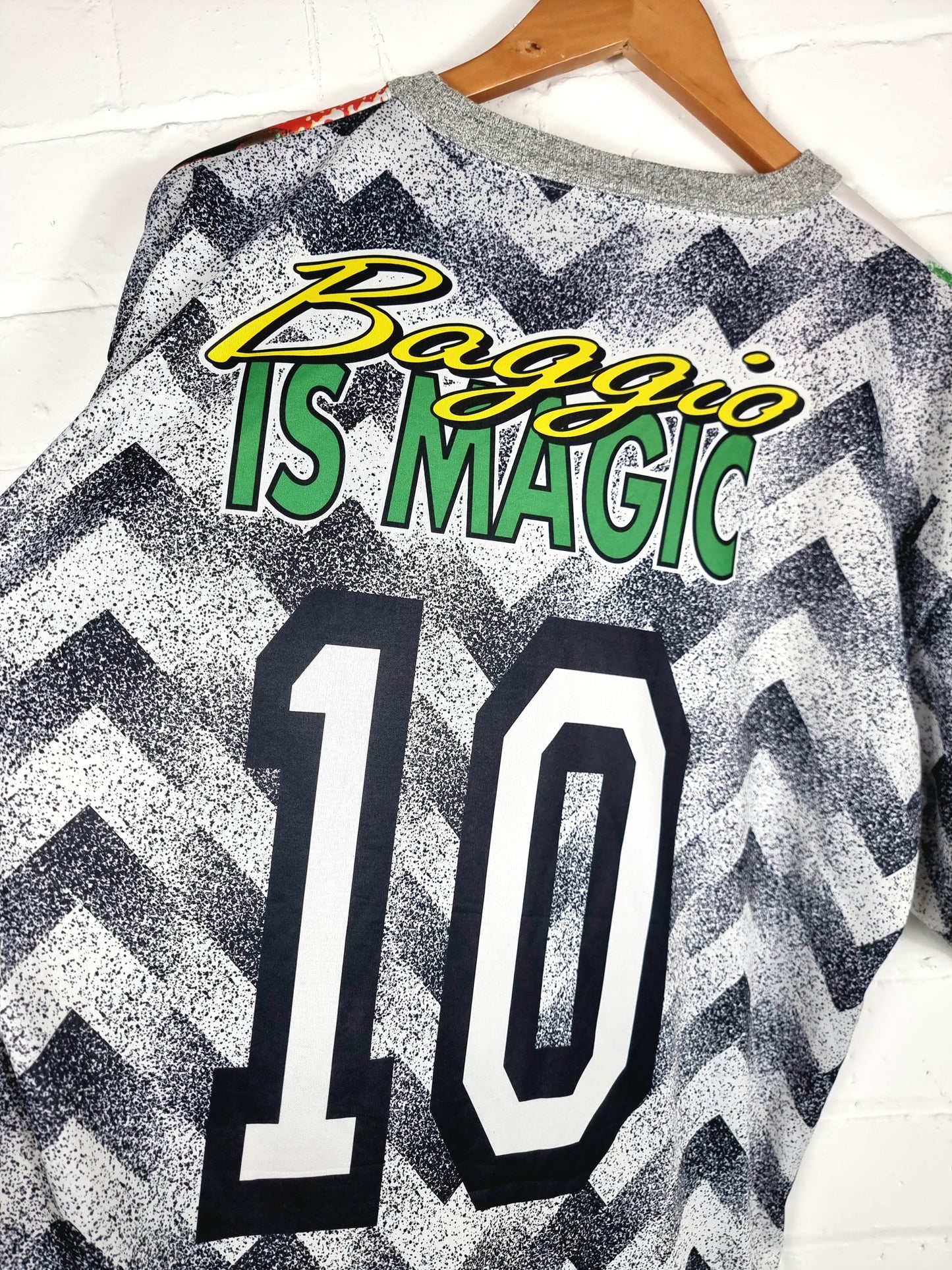 Juventus 1990s Bootleg Roberto Baggio Graphic Print Football Shirt XL