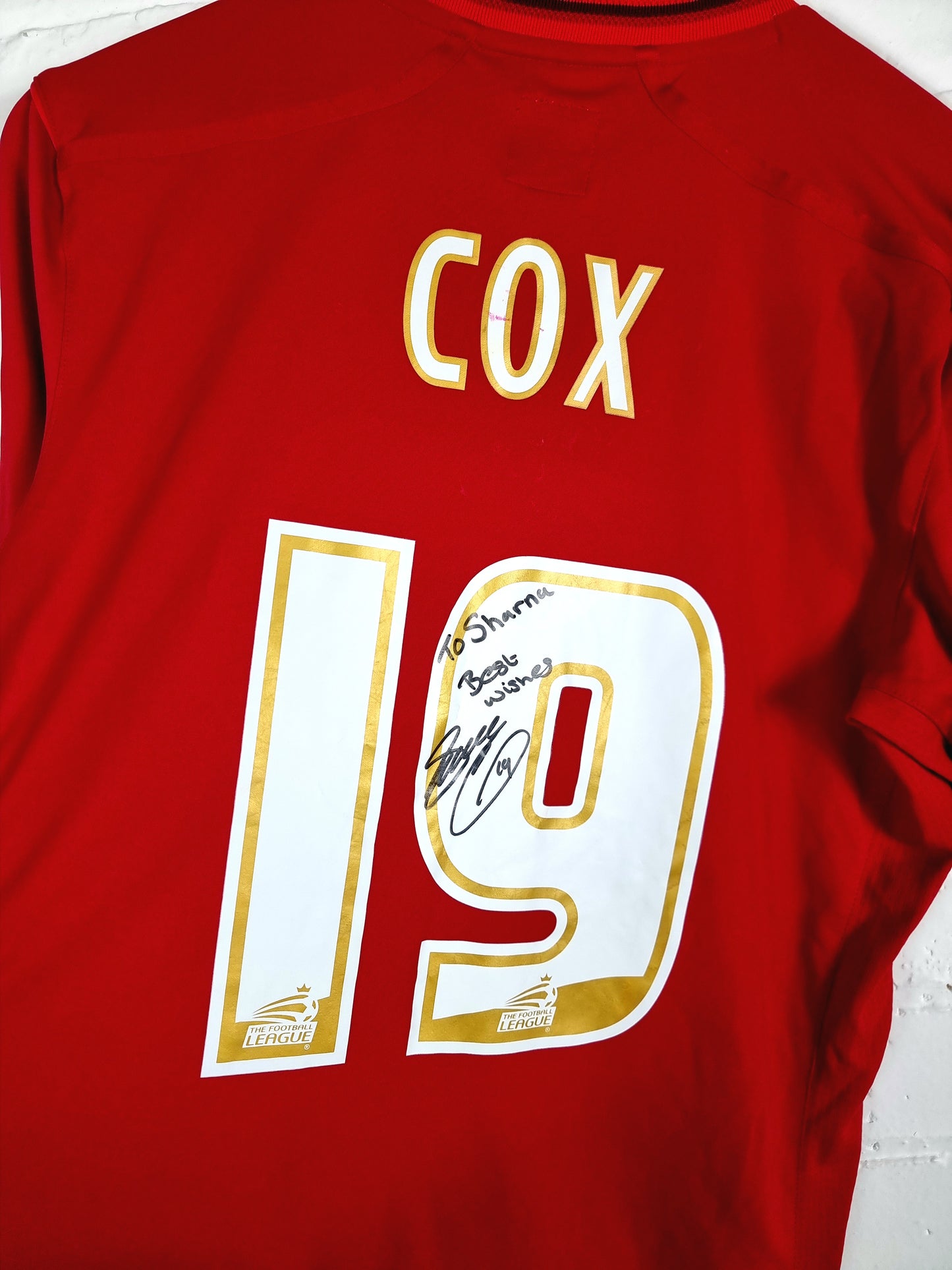 Umbro Nottingham Forest 2012/13 'Cox 19' Signed Home Shirt Large