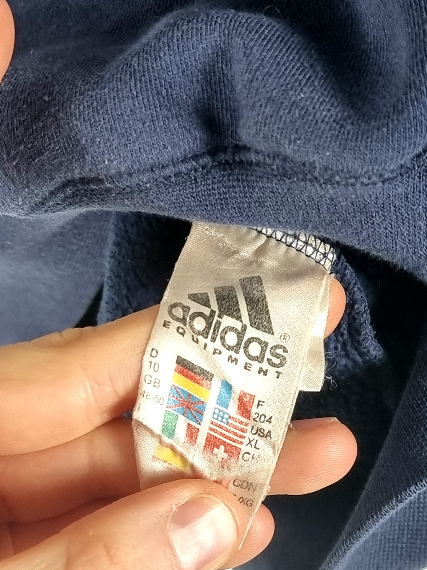 Adidas Equipment 1990s Navy Spellout Sweatshirt XL
