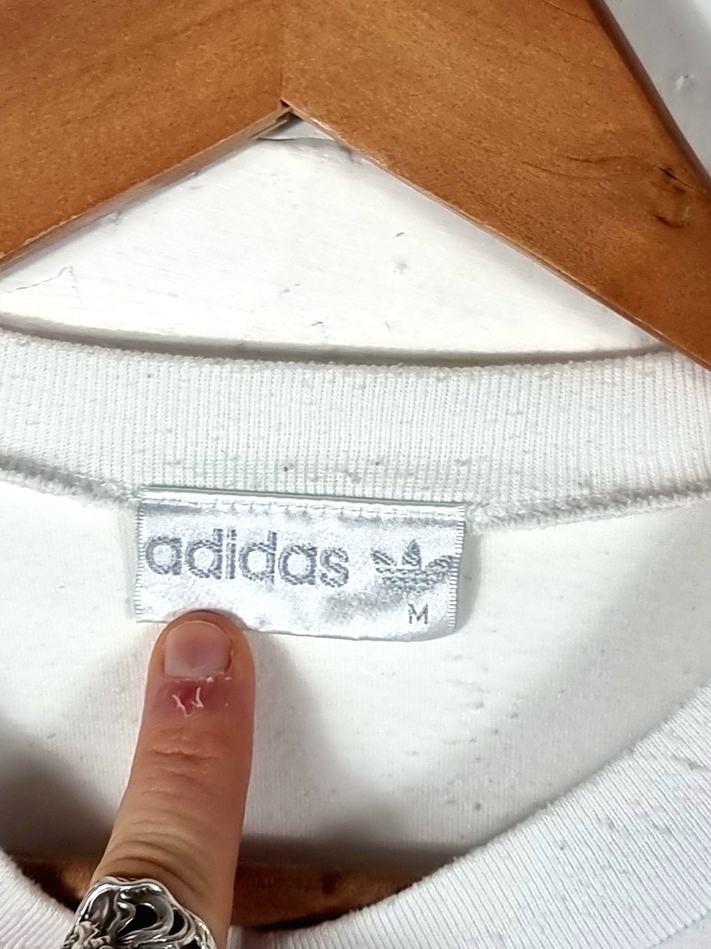 Adidas 1990s Block Colour Cotton T-Shirt Medium