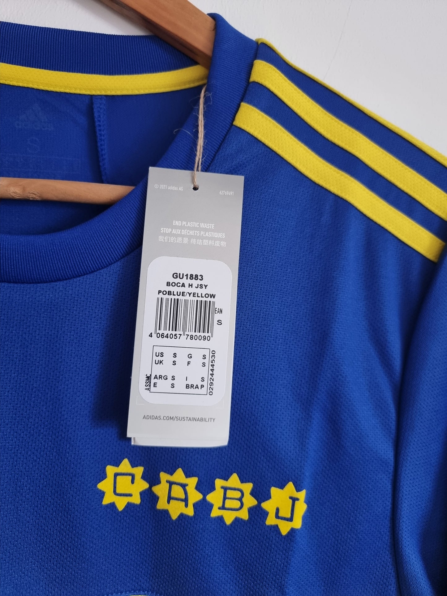 Adidas Deadstock Boca Juniors 21/22 Home Shirt Small