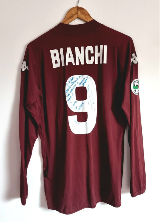 Kappa Torino 09/10 'Bianchi 9' Long Sleeve Player Issue Signed Home Shirt Large