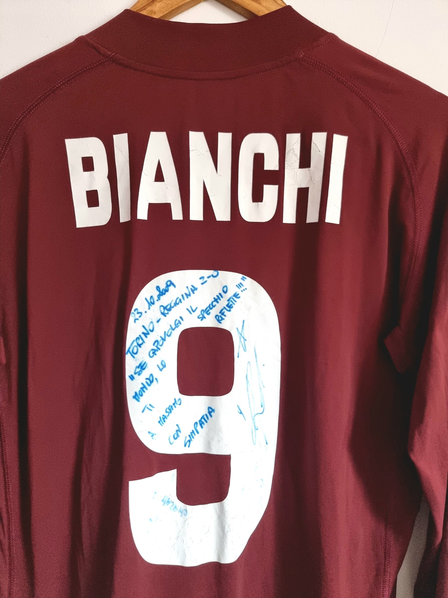 Kappa Torino 09/10 'Bianchi 9' Long Sleeve Player Issue Signed Home Shirt Large