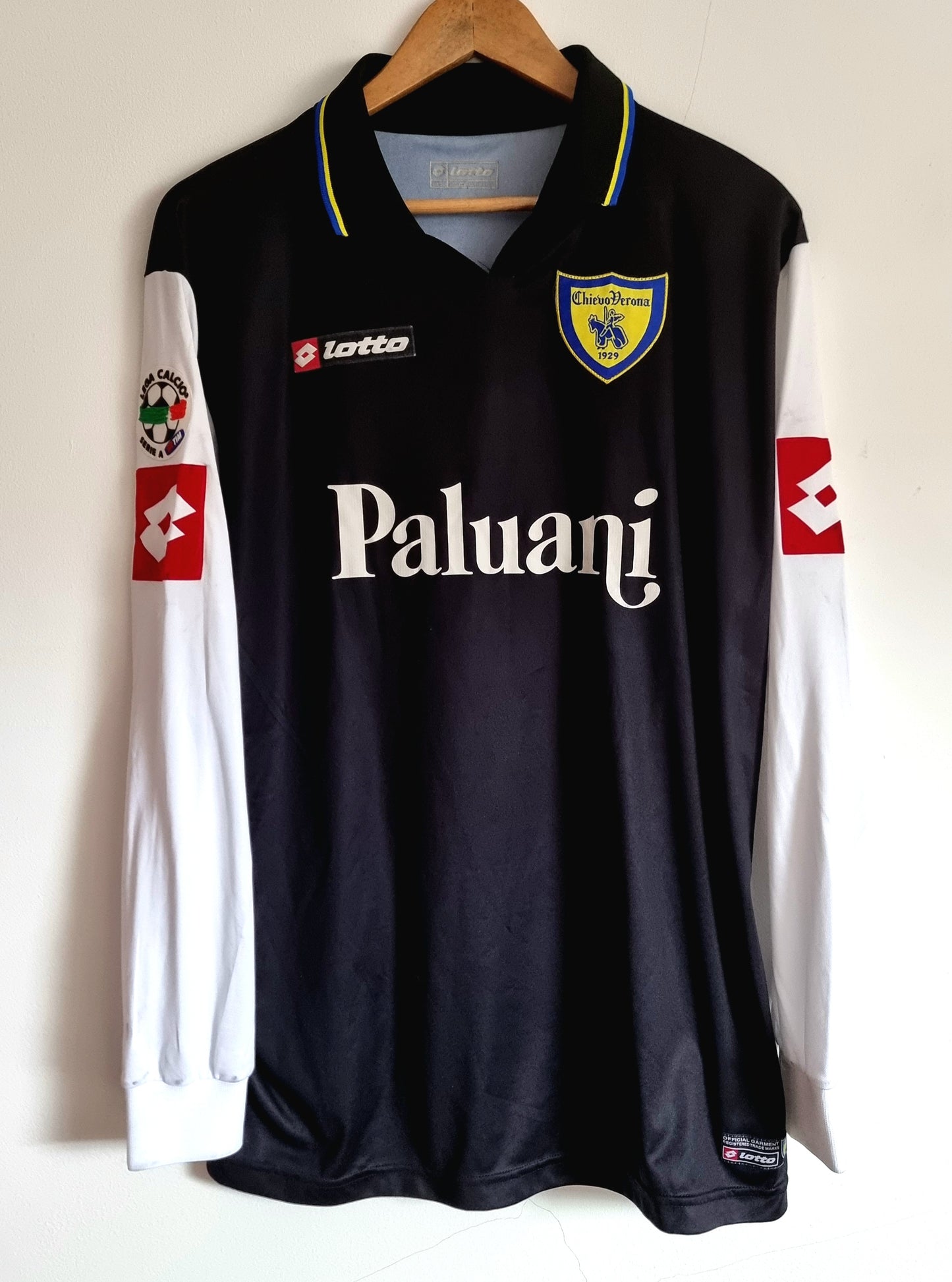 Lotto Chievo Verona 08/09 'Langella 97' Player Issue Long Sleeve Third Shirt Large