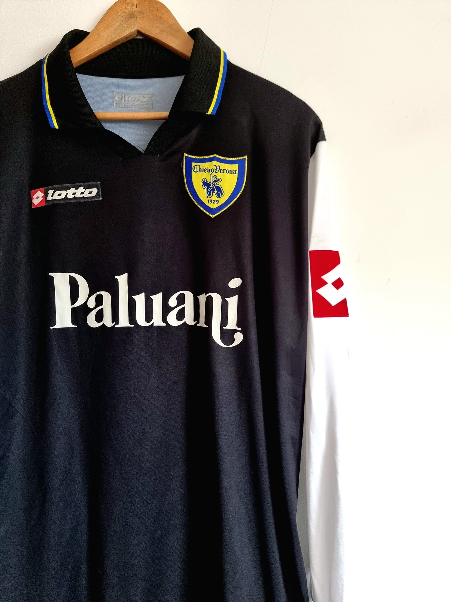 Lotto Chievo Verona 08/09 'Langella 97' Player Issue Long Sleeve Third Shirt Large