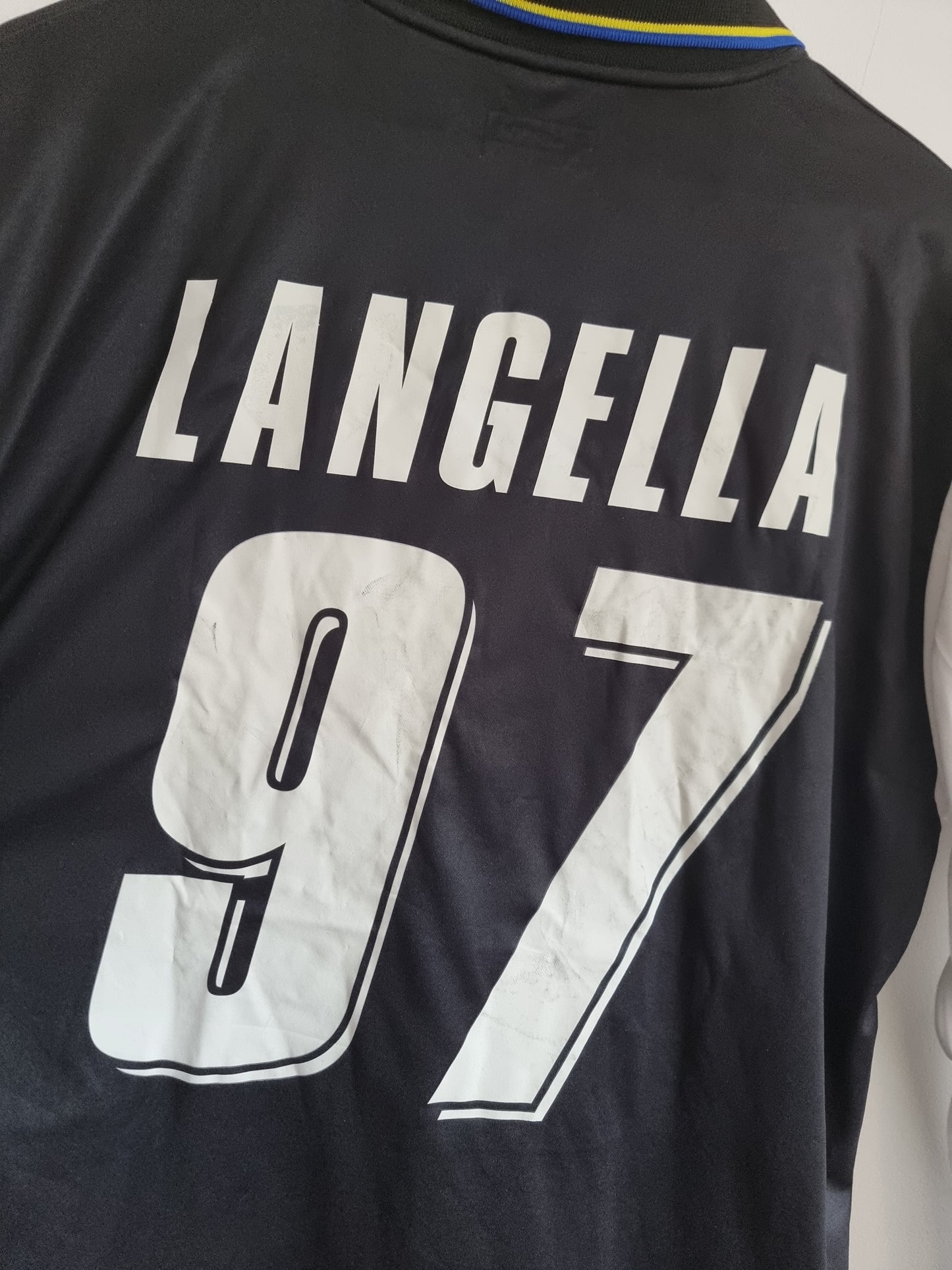 Lotto Chievo Verona 08/09 'Langella 97' Player Issue Long Sleeve Third Shirt Large