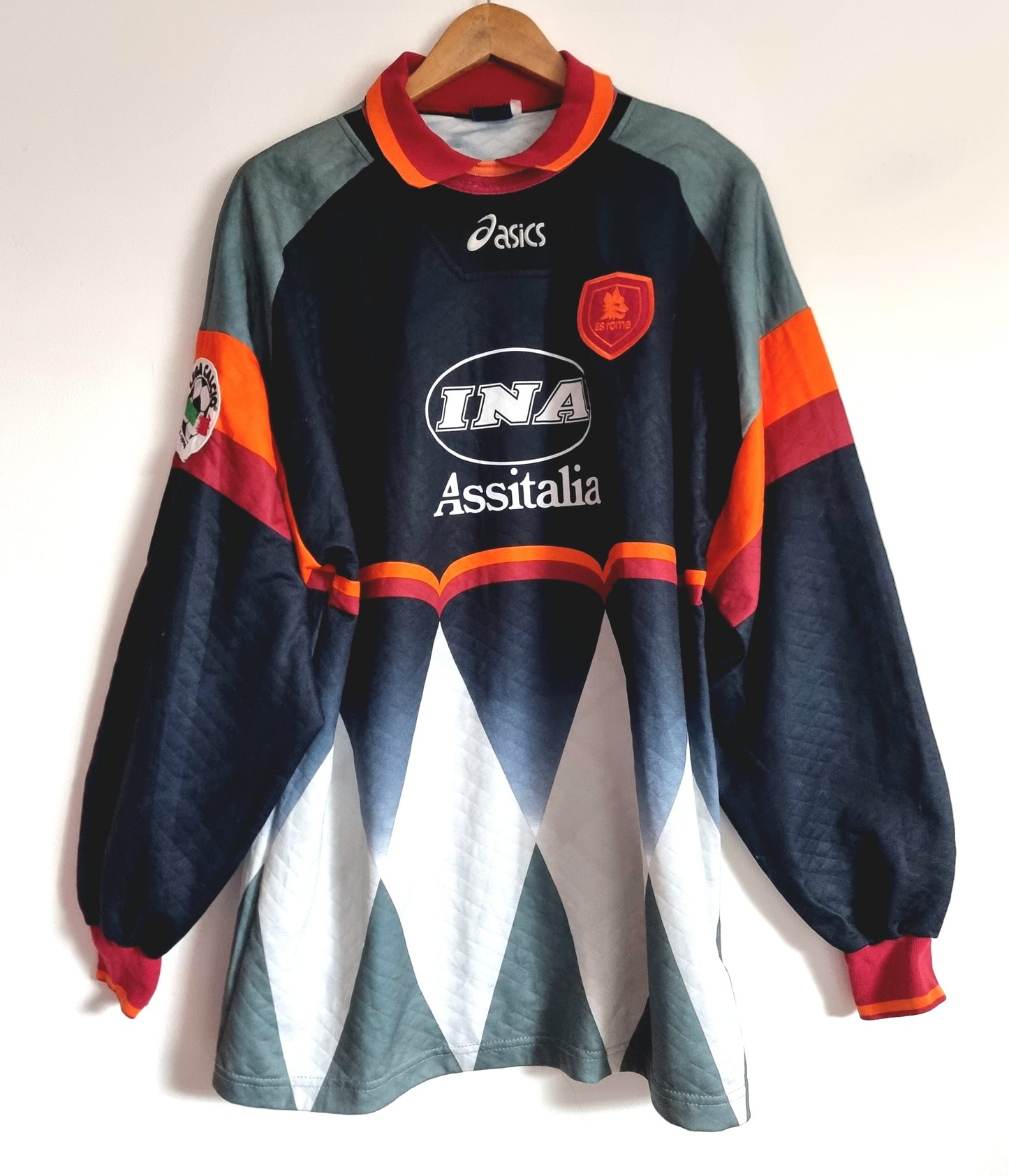 Asics Roma 96/97 'Cervone 1' Match Issue Long Sleeve Goalkeeper Shirt XXL