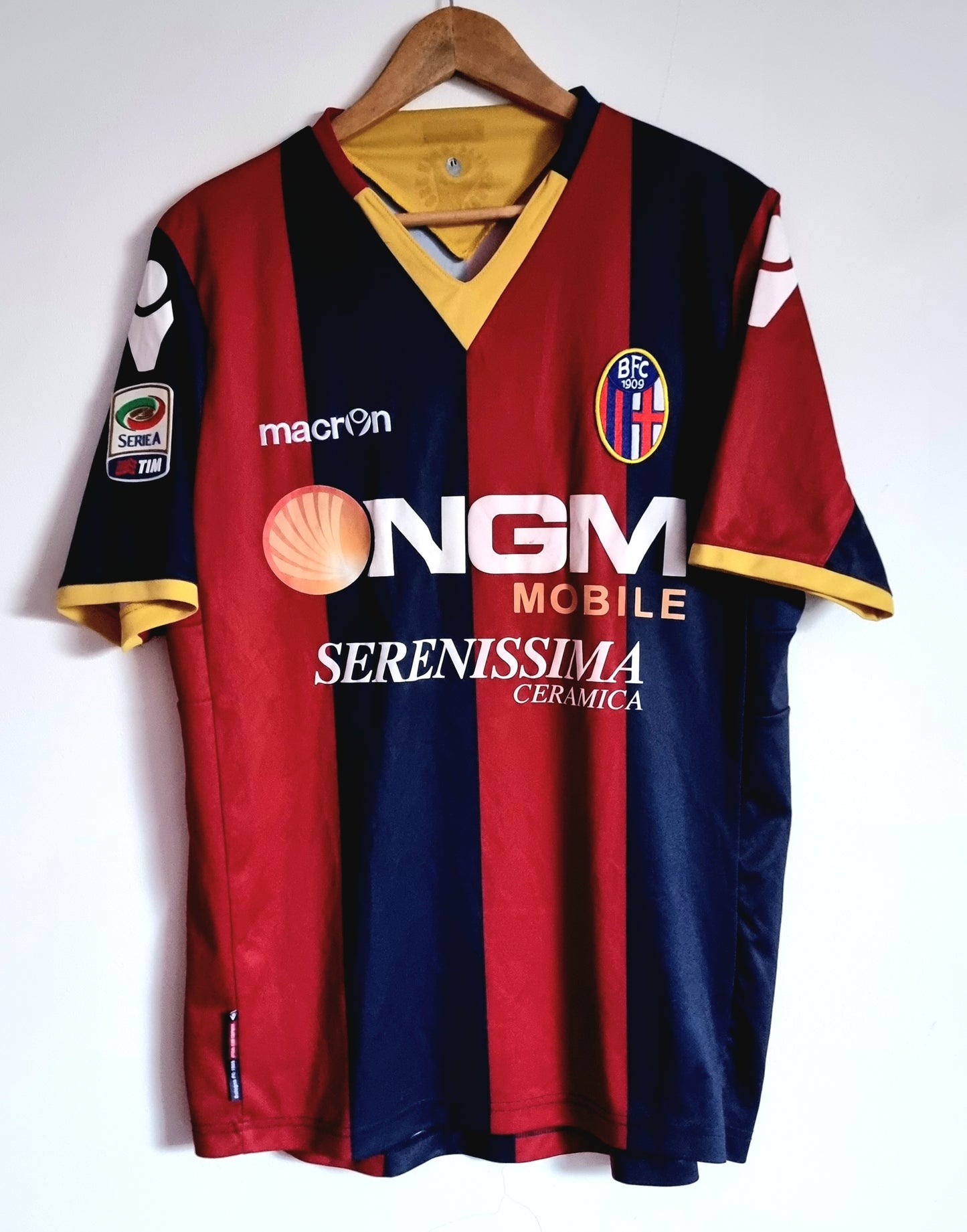 Macron Bologna 11/12 'Di Vaio 9' Home Shirt Large