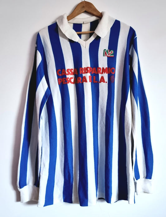 N2 Pescara 86/87 Match Issue Long Sleeve Home Shirt Large