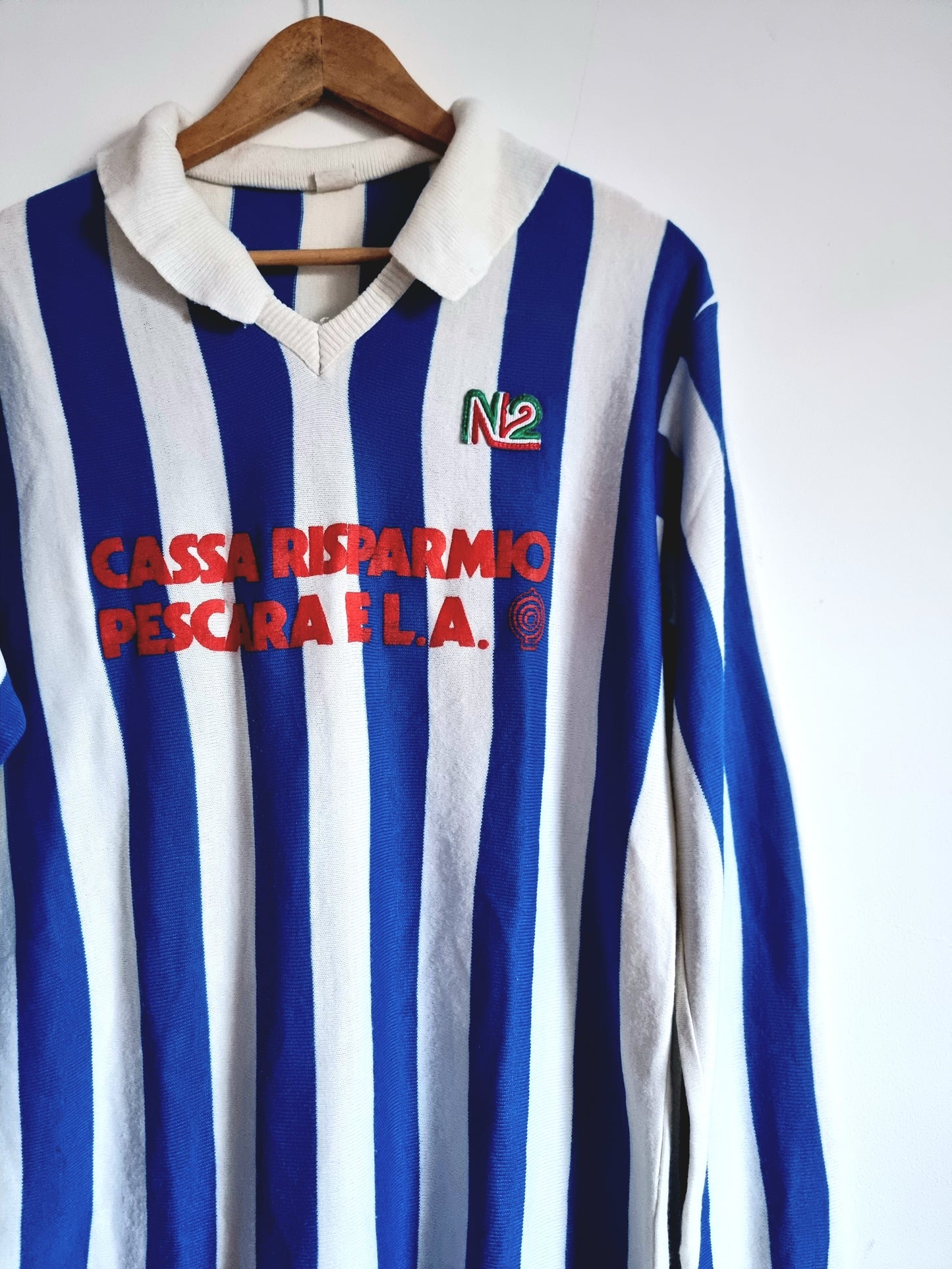 N2 Pescara 86/87 Match Issue Long Sleeve Home Shirt Large