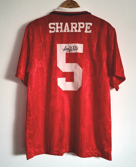Umbro Manchester United 92/94 'Sharpe 5' Signed Home Shirt Medium