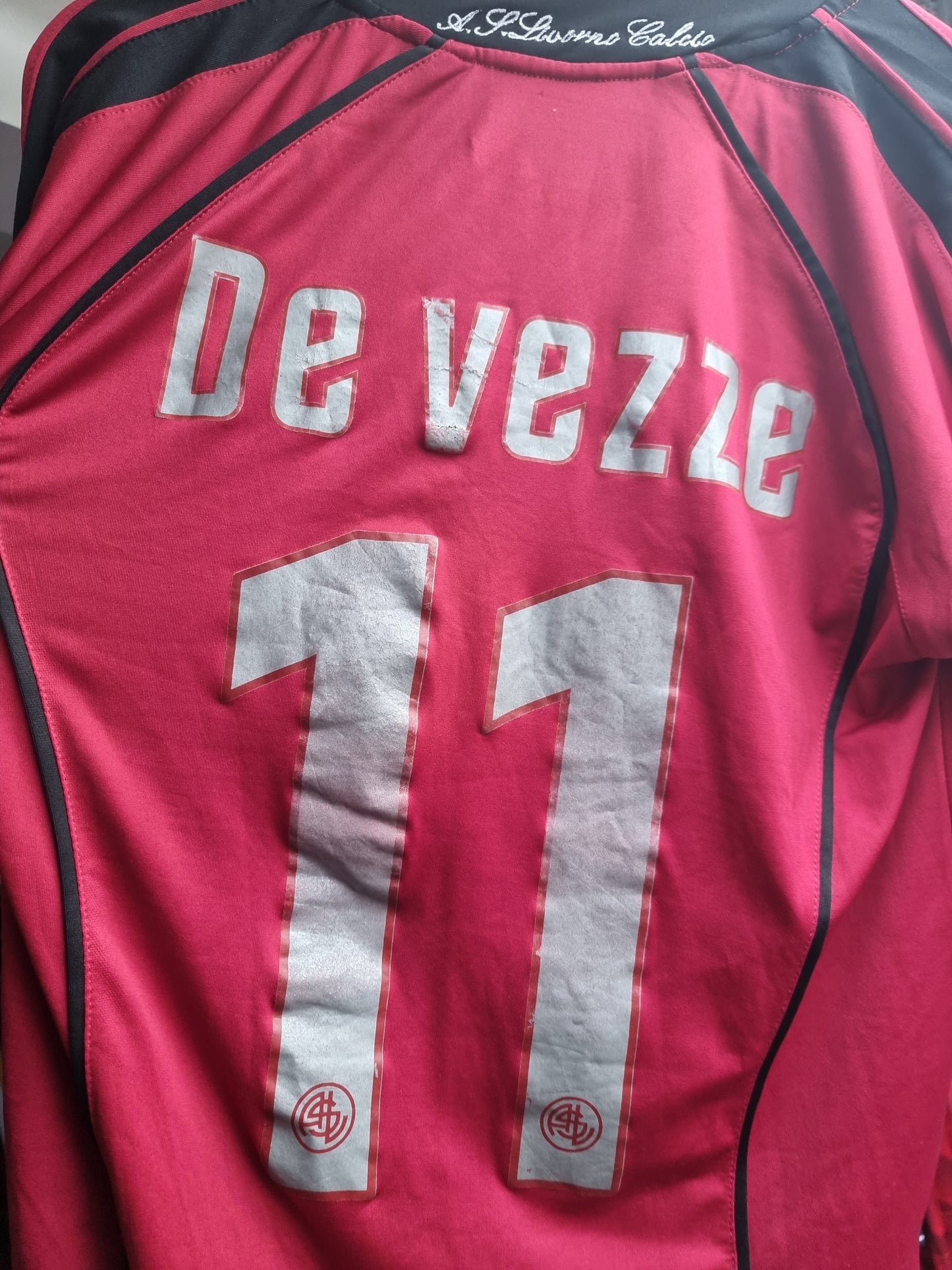 Legea Livorno 07/08 'De Vezze 11' Match Issue Home Shirt Large