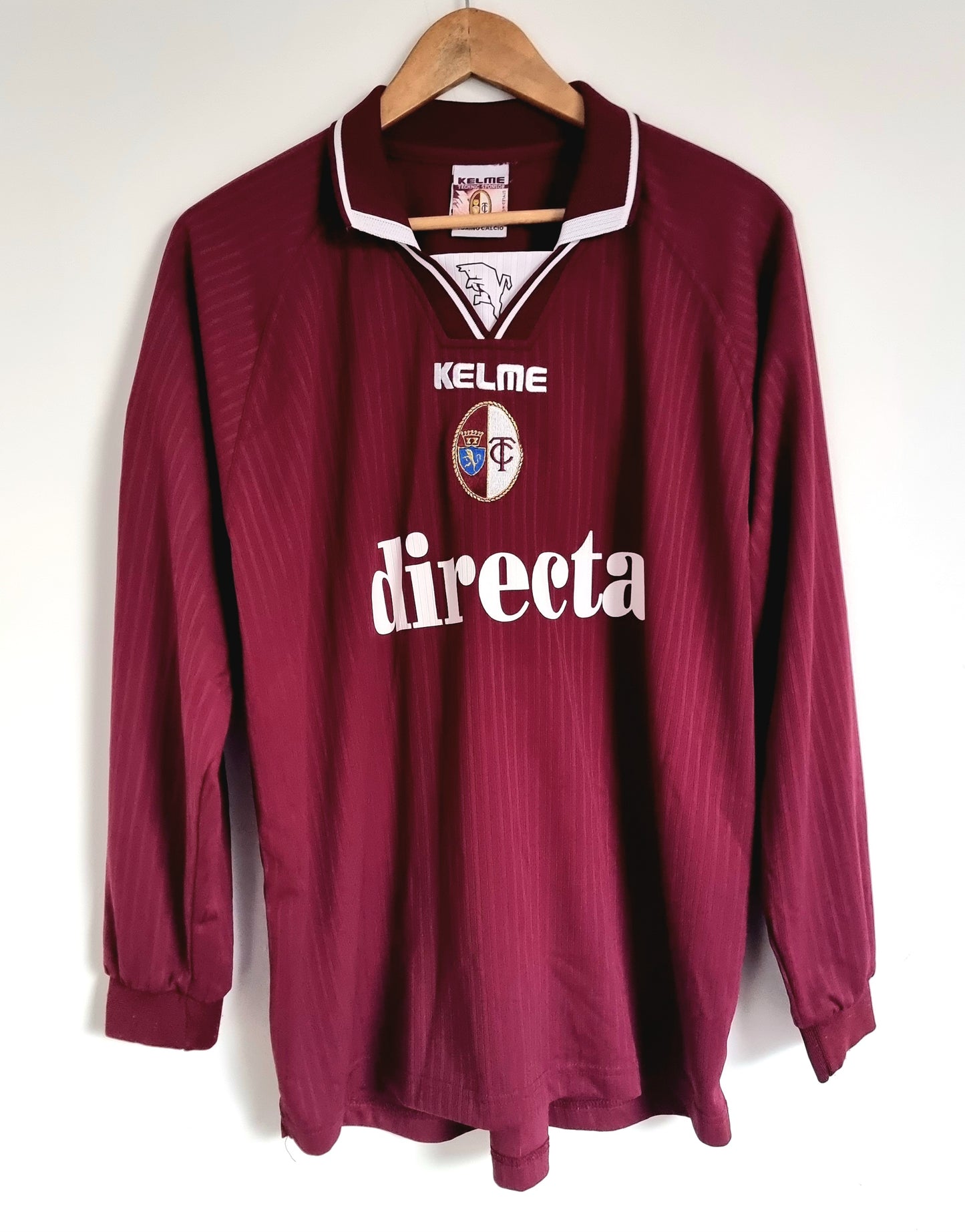 Kelme Torino 00/01 'Mora 3' Long Sleeve Match Issue Home Shirt Large