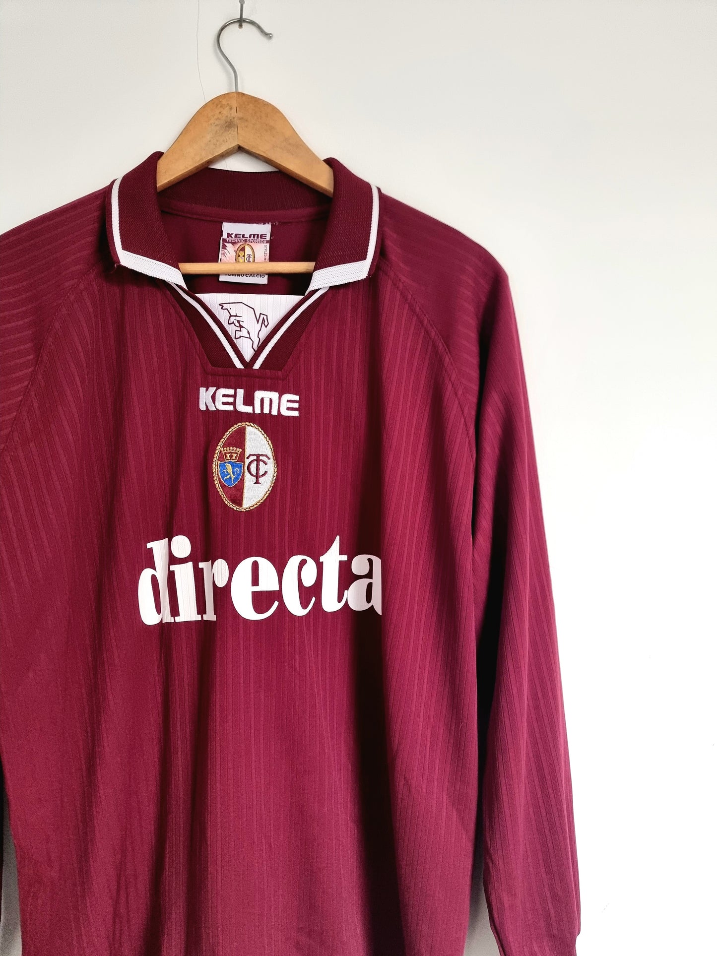 Kelme Torino 00/01 'Mora 3' Long Sleeve Match Issue Home Shirt Large