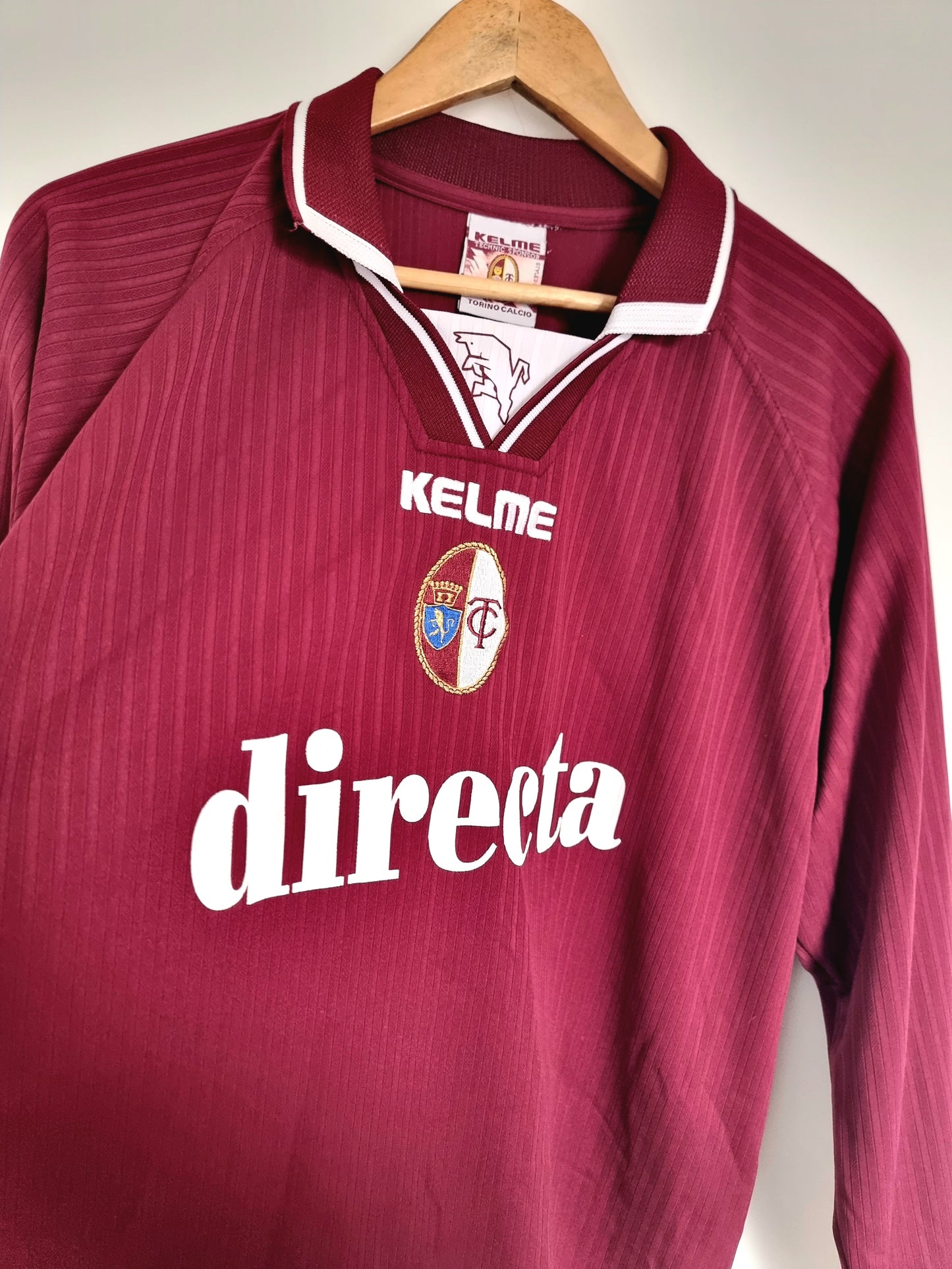 Kelme Torino 00/01 'Mora 3' Long Sleeve Match Issue Home Shirt Large