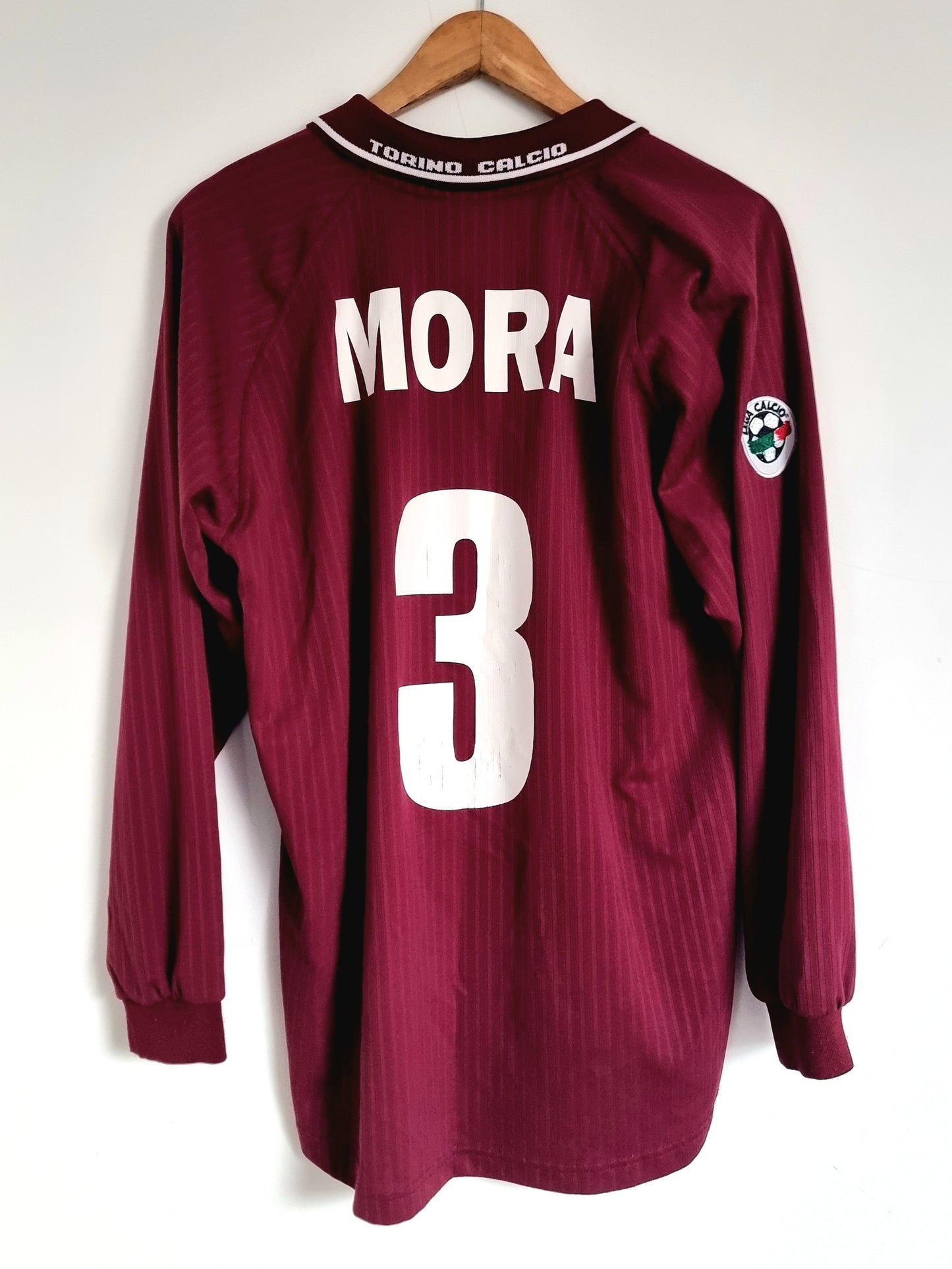 Kelme Torino 00/01 'Mora 3' Long Sleeve Match Issue Home Shirt Large