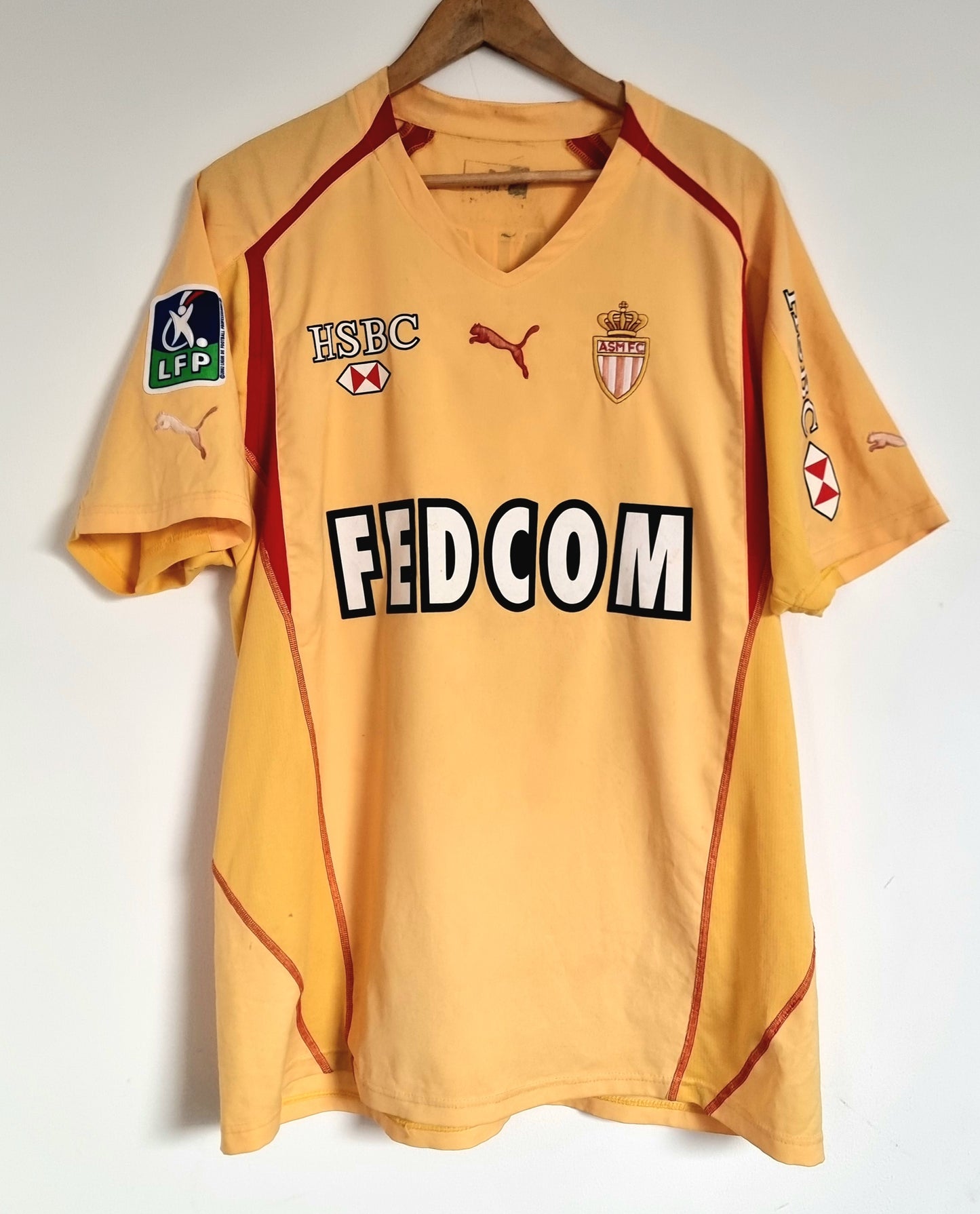 Puma A.S Monaco 05/06 'Bernardi 7' Match Issue Away Shirt XL