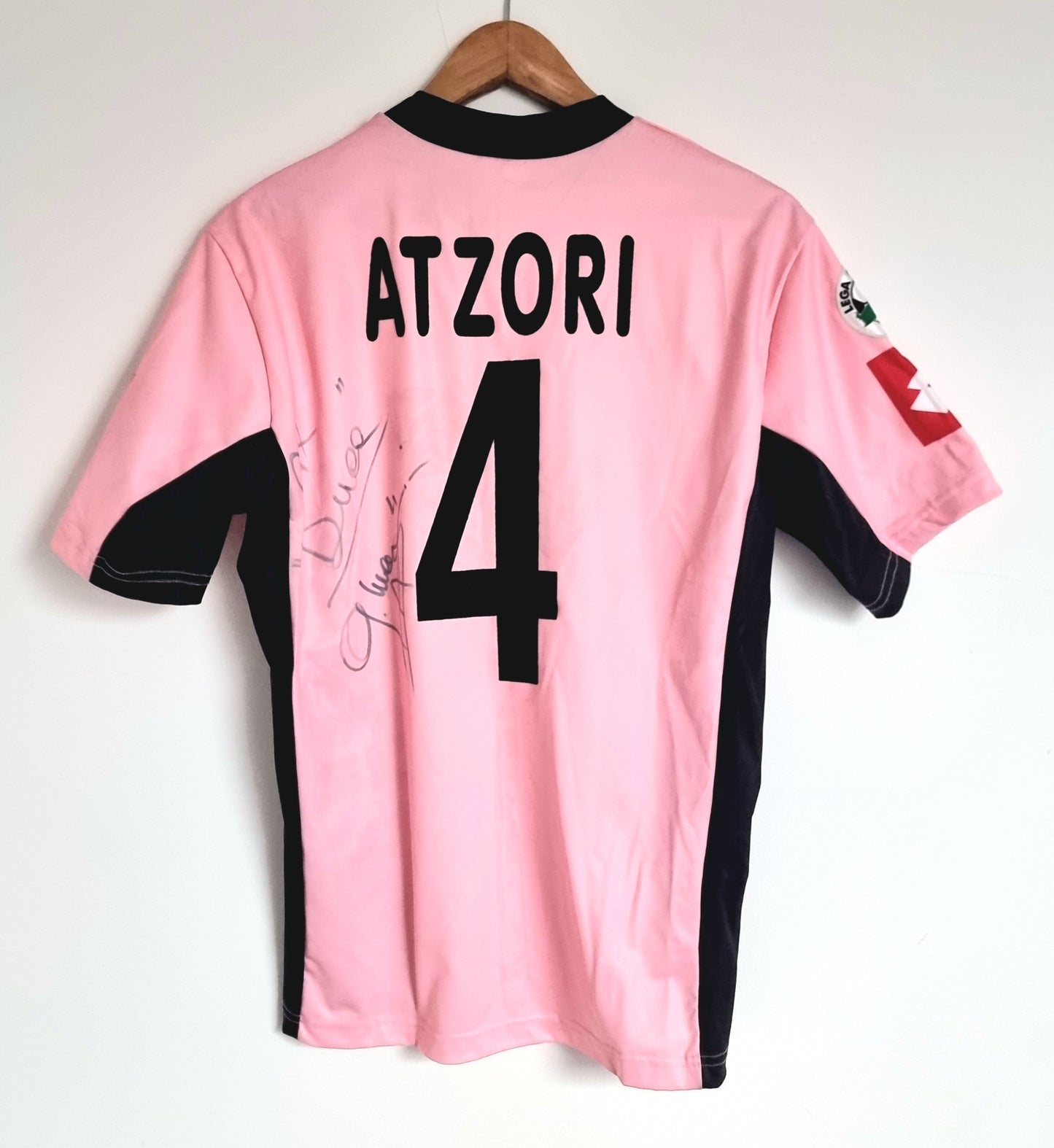 Lotto Palermo 03/04 'Atzori 4' Signed Match Issue Home Shirt Large