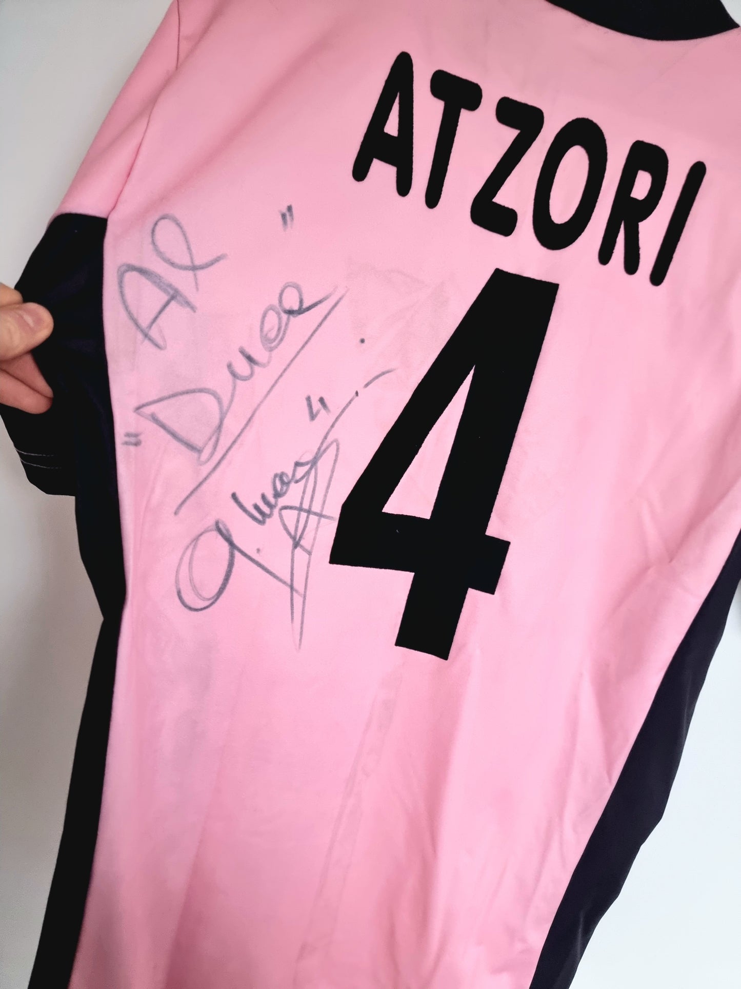 Lotto Palermo 03/04 'Atzori 4' Signed Match Issue Home Shirt Large