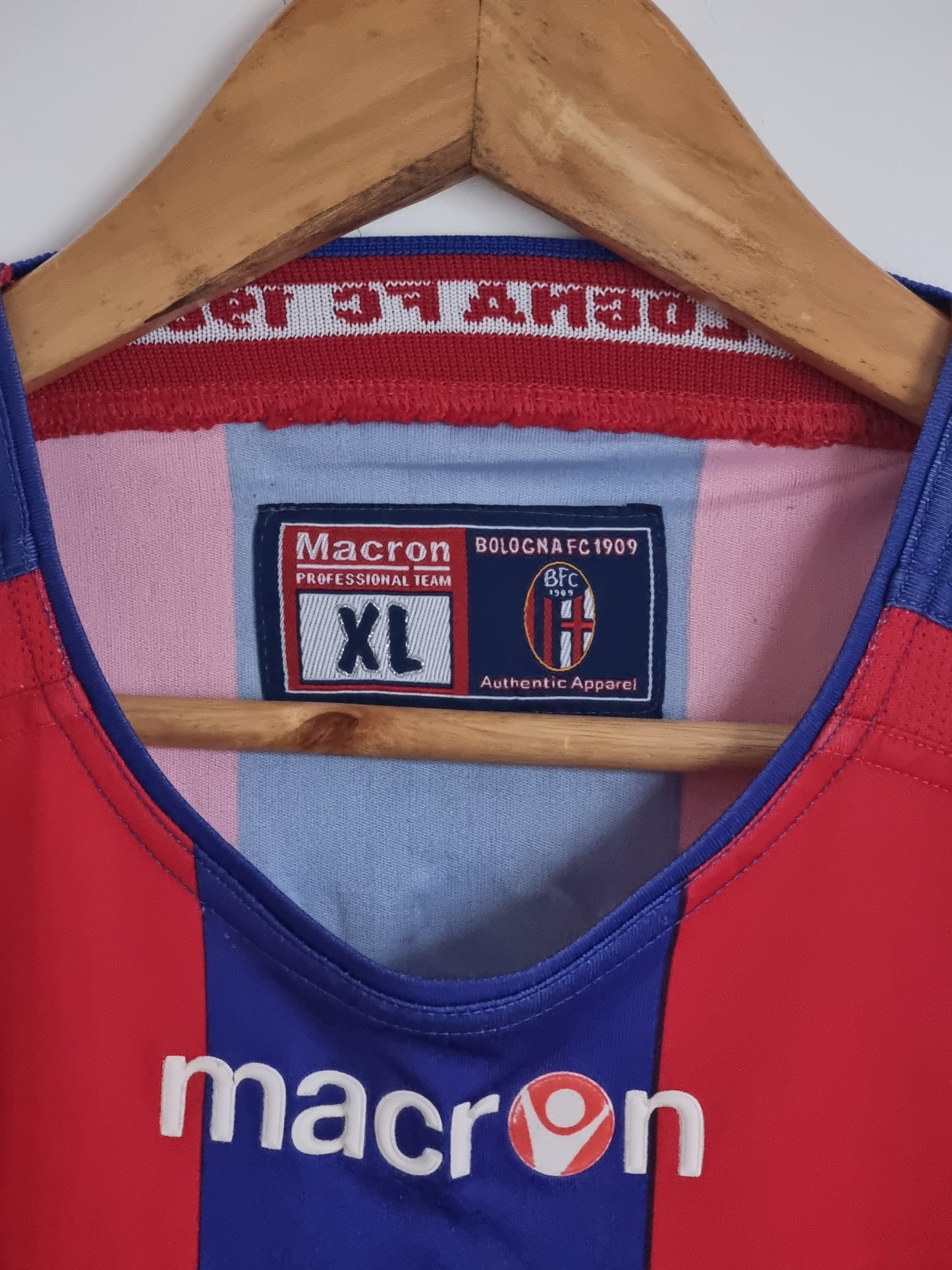 Macron Bologna 05/06 'Bellucci 11' Long Sleeve Match Issue Home Shirt XL