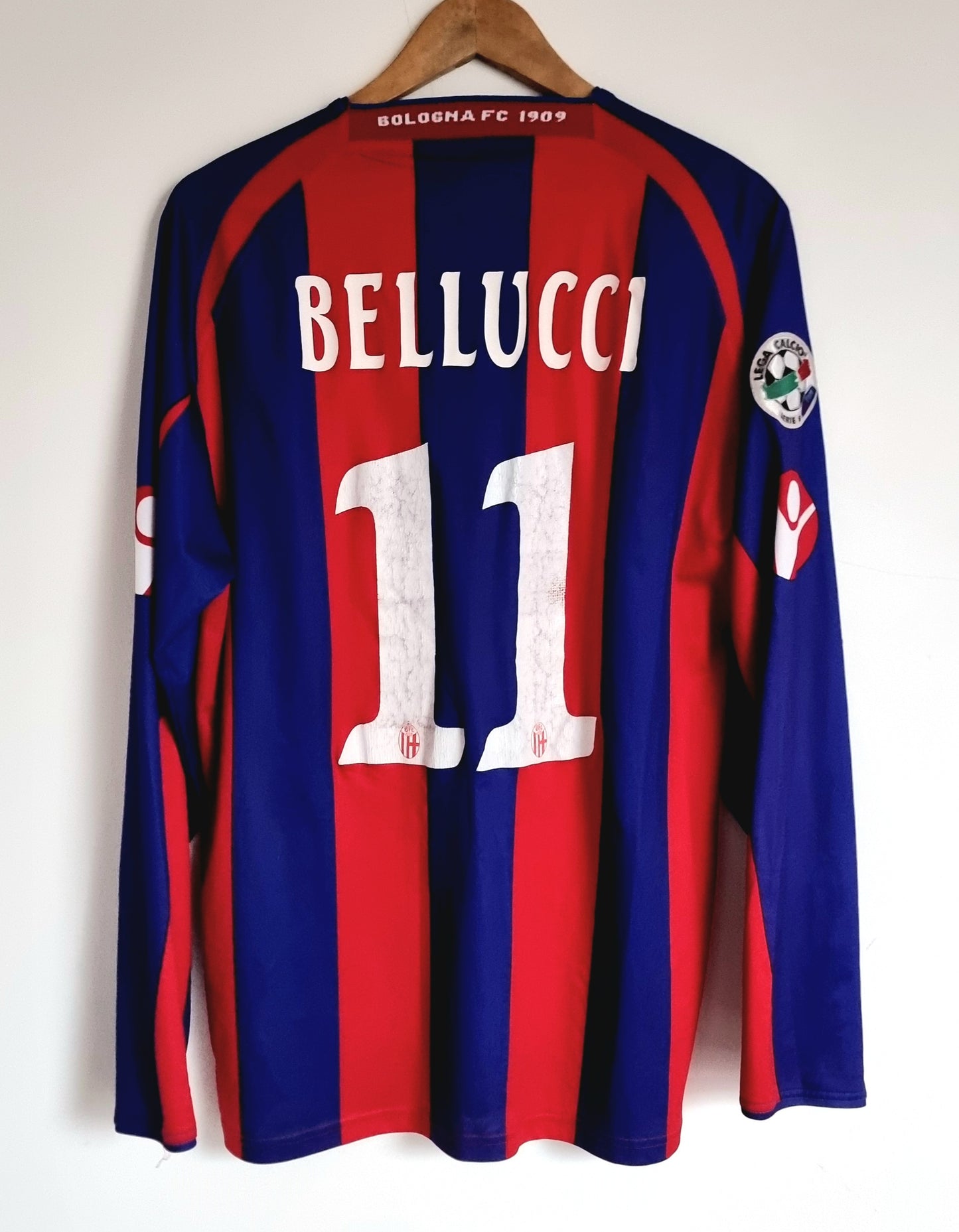 Macron Bologna 05/06 'Bellucci 11' Long Sleeve Match Issue Home Shirt XL