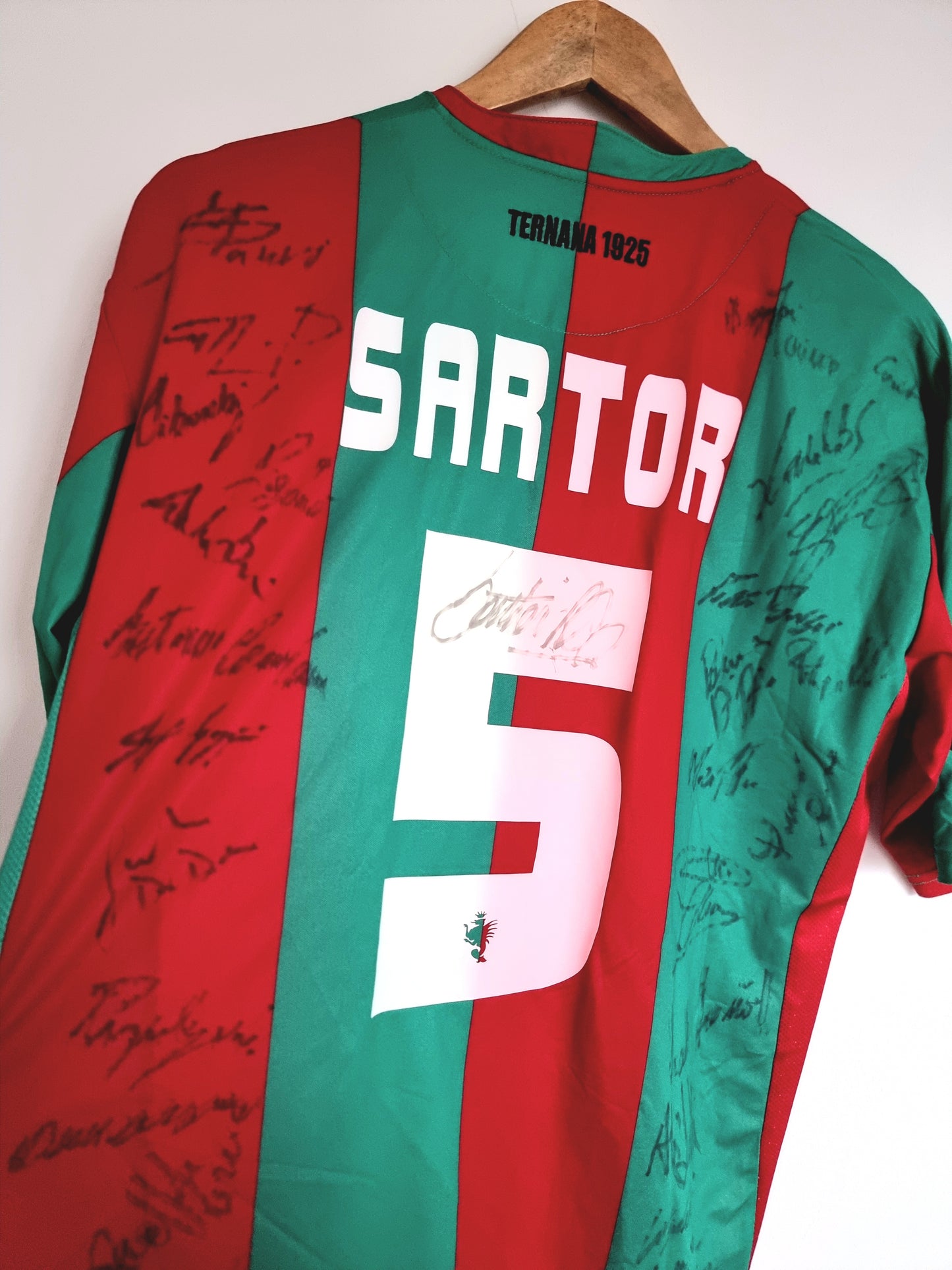 Macron Ternana 08/09 'Sartor 5' Signed Home Shirt XL