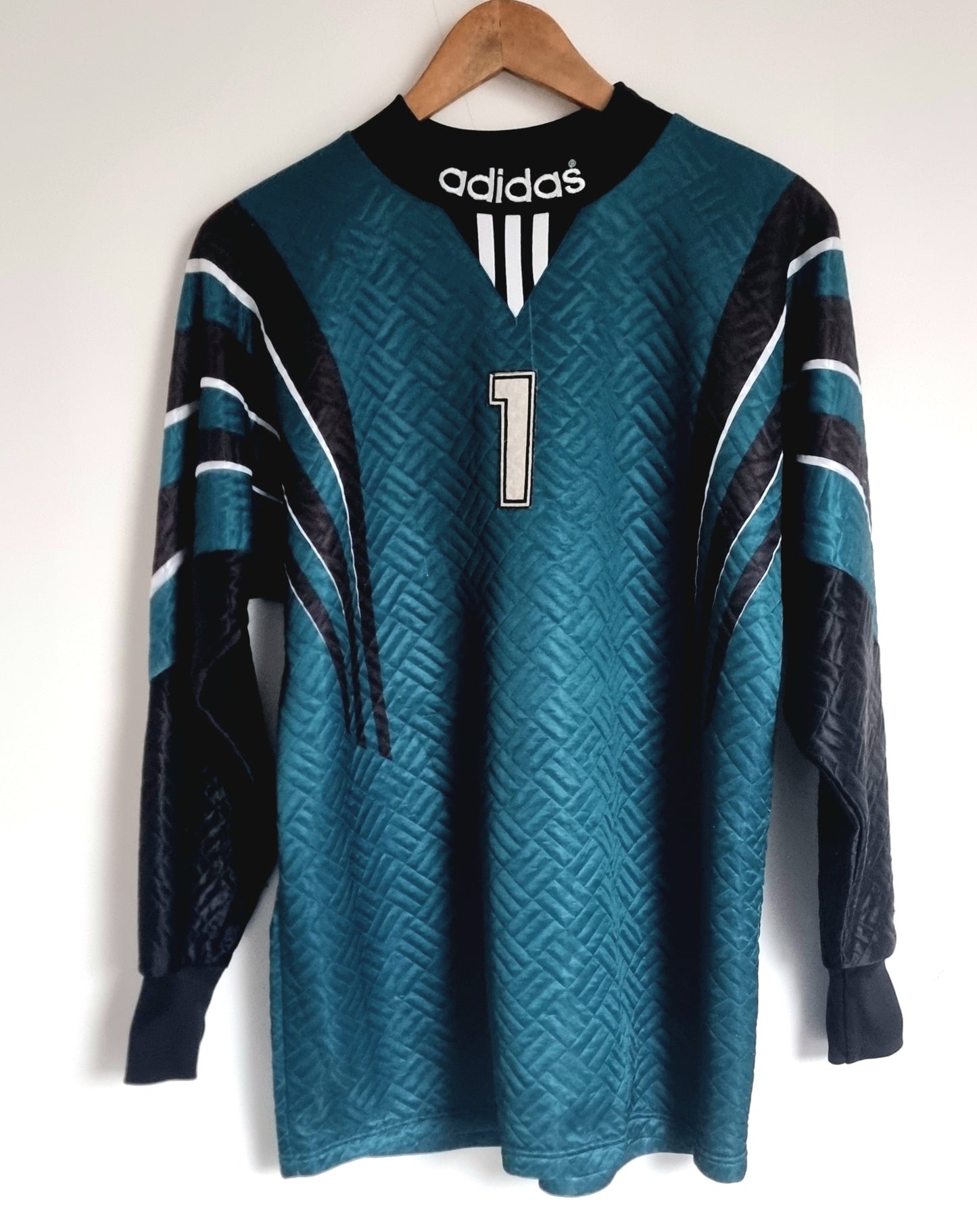 Adidas 1990s Vintage Long Sleeve Goalkeeper Template Shirt Medium