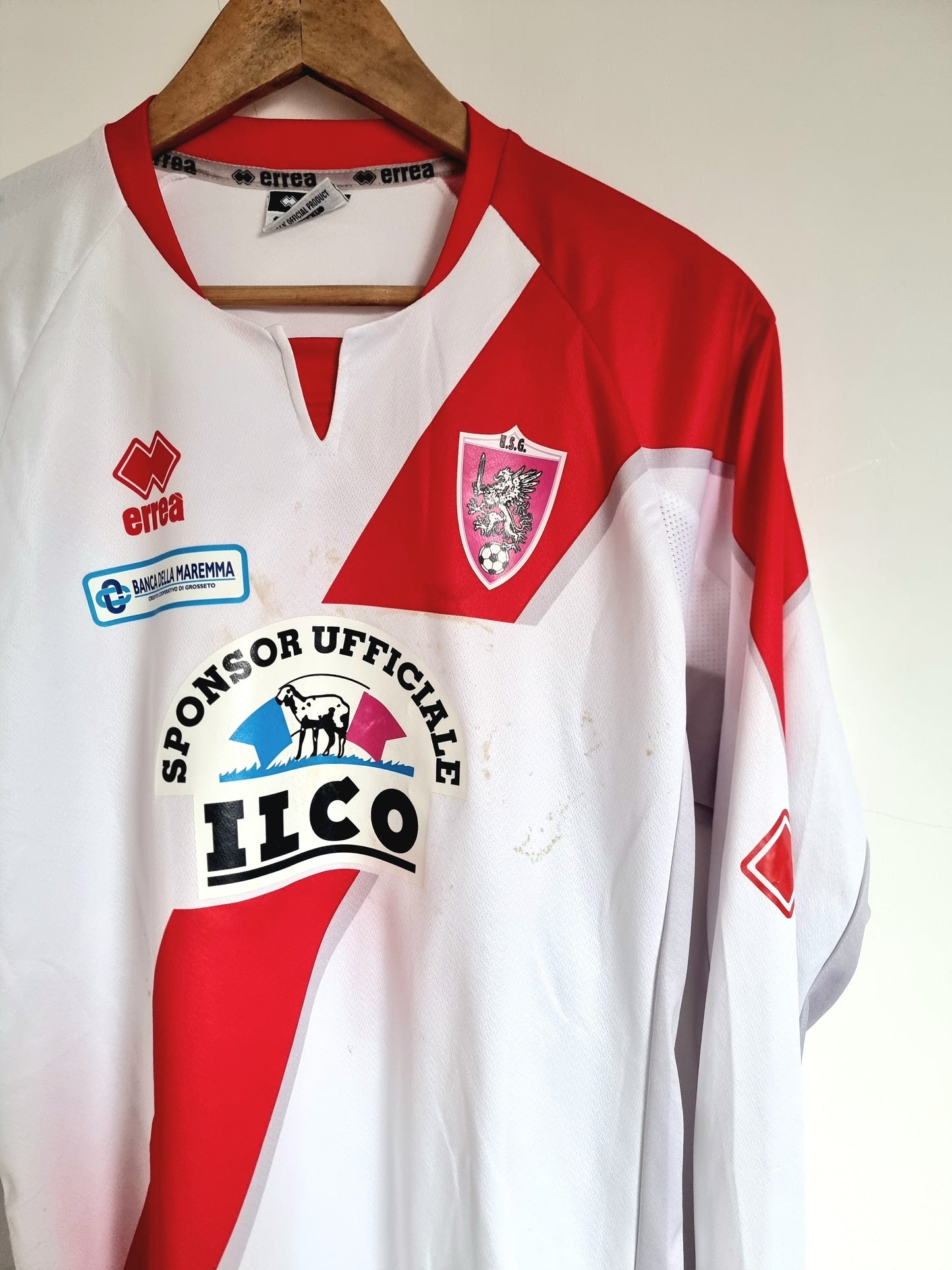 Errea Grosseto 07/08 'Virga 18' Match Issue Long Sleeve Away Shirt XL