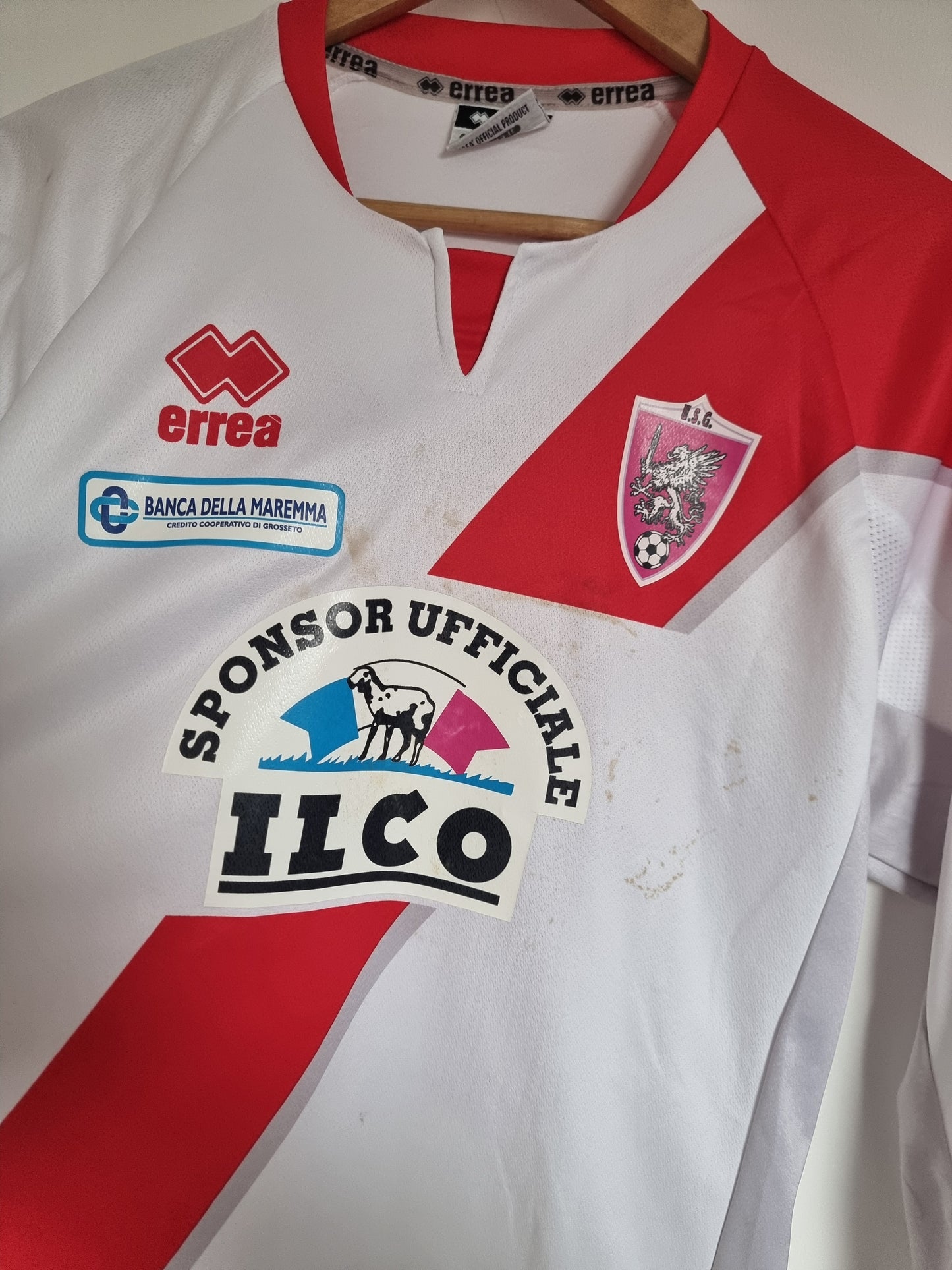 Errea Grosseto 07/08 'Virga 18' Match Issue Long Sleeve Away Shirt XL