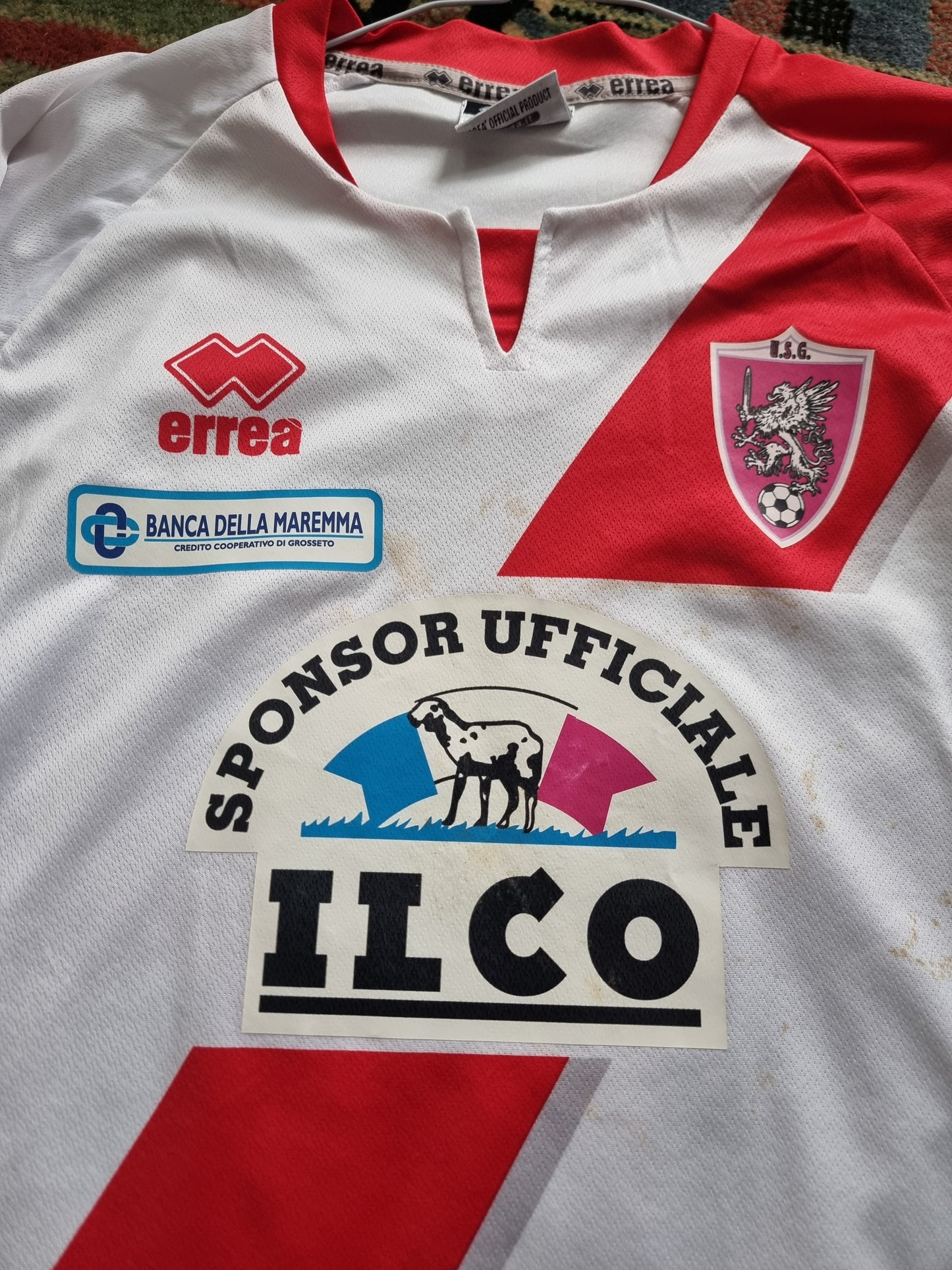 Errea Grosseto 07/08 'Virga 18' Match Issue Long Sleeve Away Shirt XL