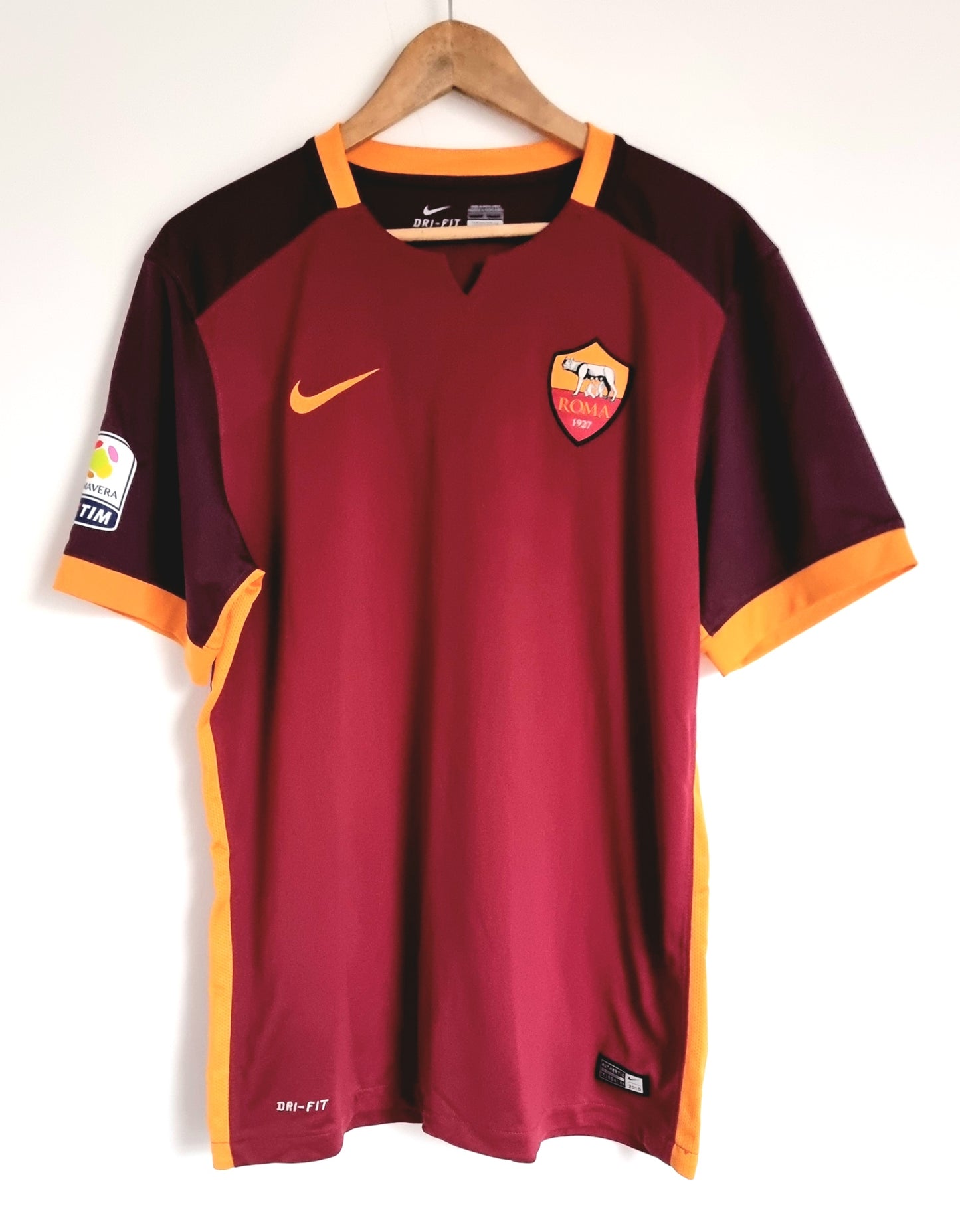 Nike Roma 15/16 'Franchi 21' Primavera Match Issue Signed Home Shirt Large