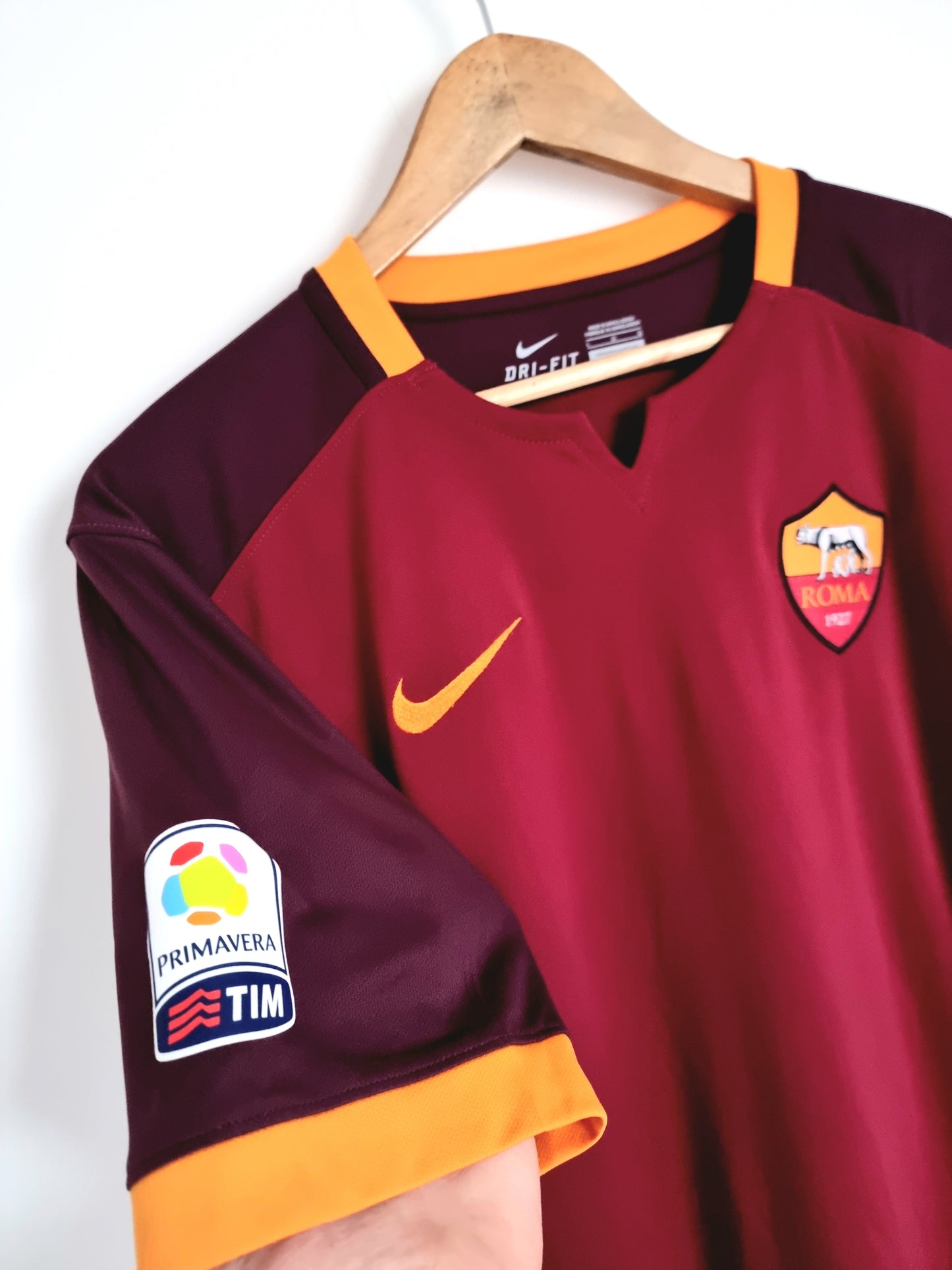 Nike Roma 15/16 'Franchi 21' Primavera Match Issue Signed Home Shirt Large