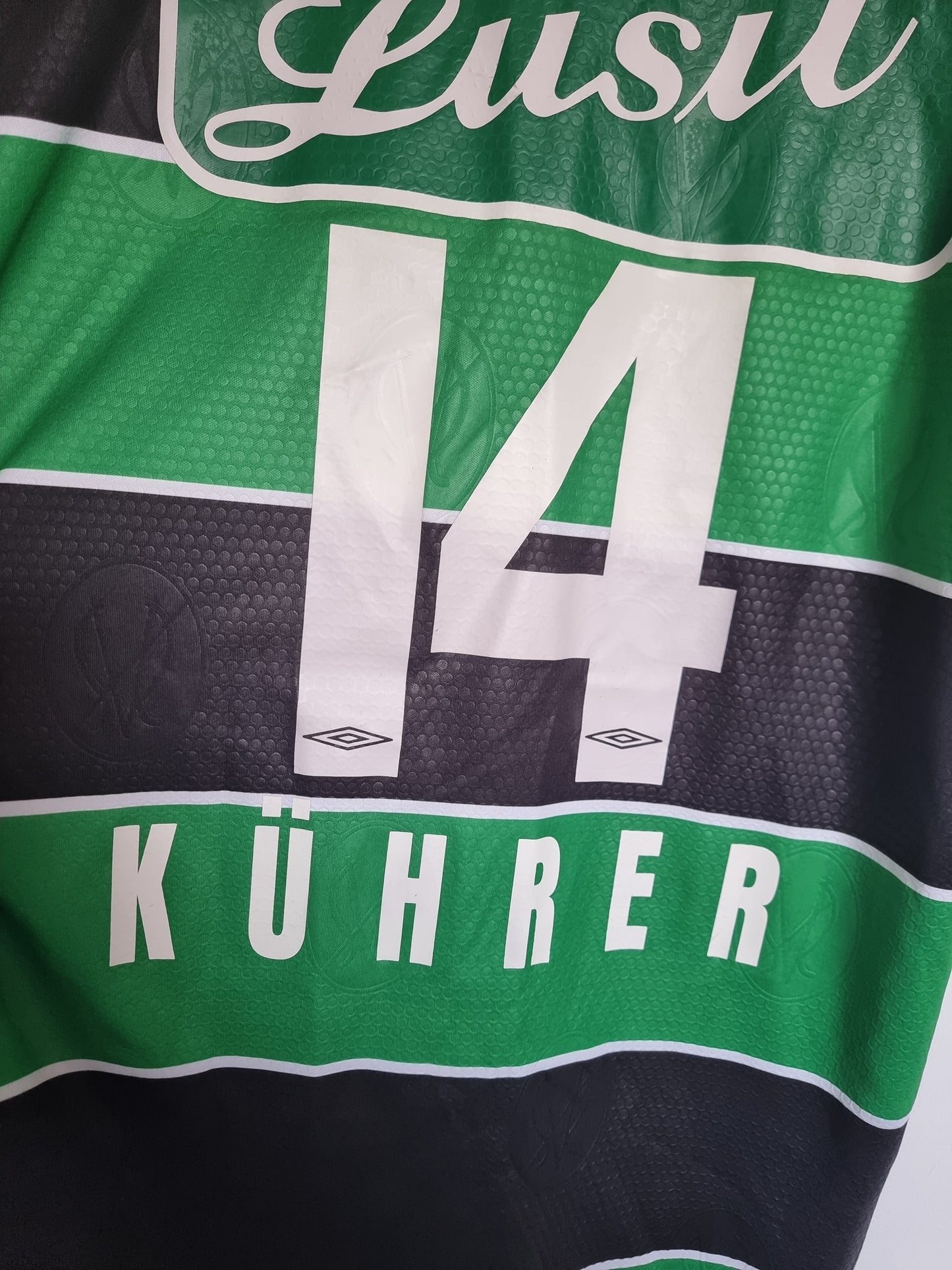 Umbro SV Ried 01/02 'Kuhrer 14' Signed Match Issue Home Shirt Large