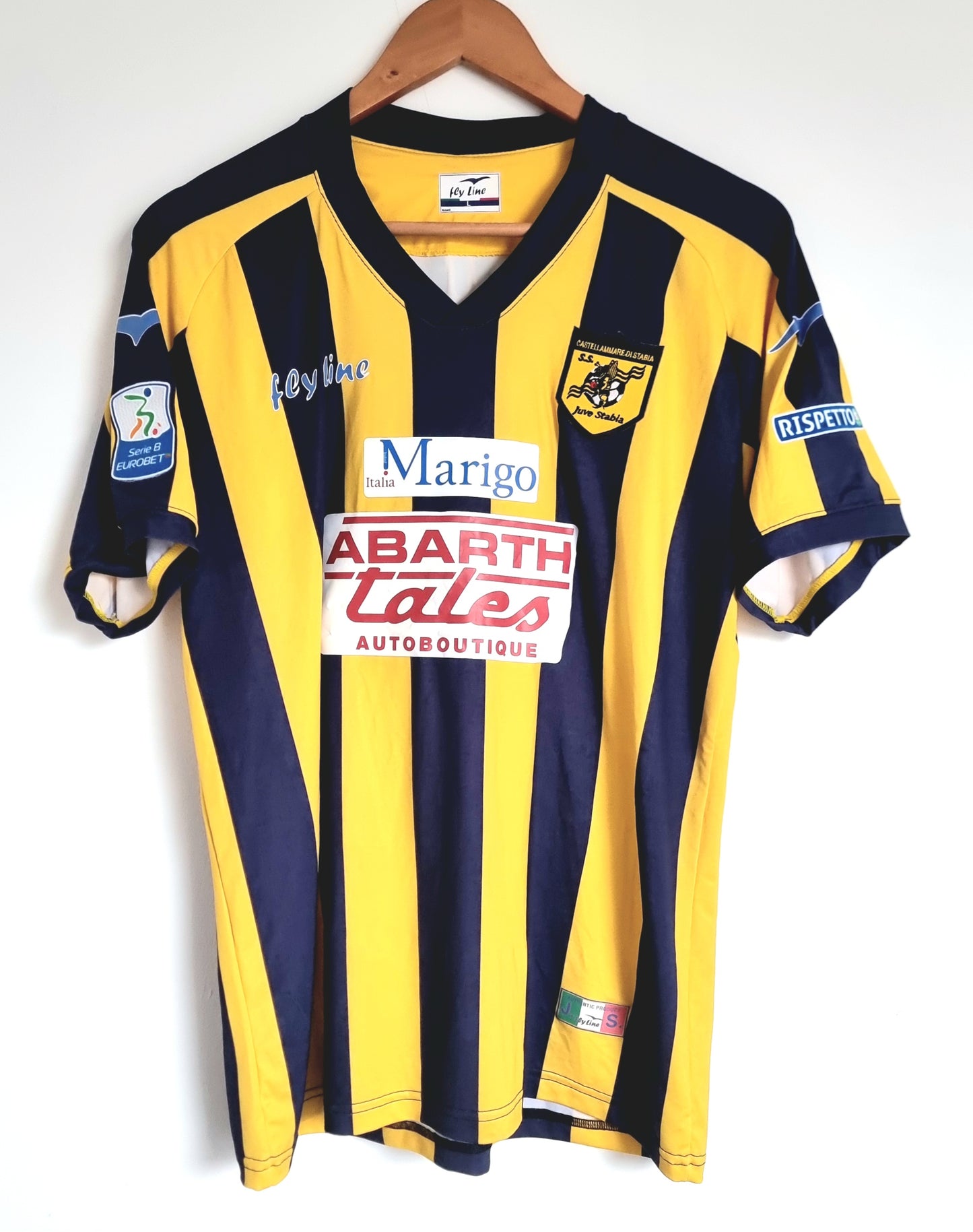 Fly Line Juve Stabia 13/14 'Djiby 14' Match Issue Home Shirt Large