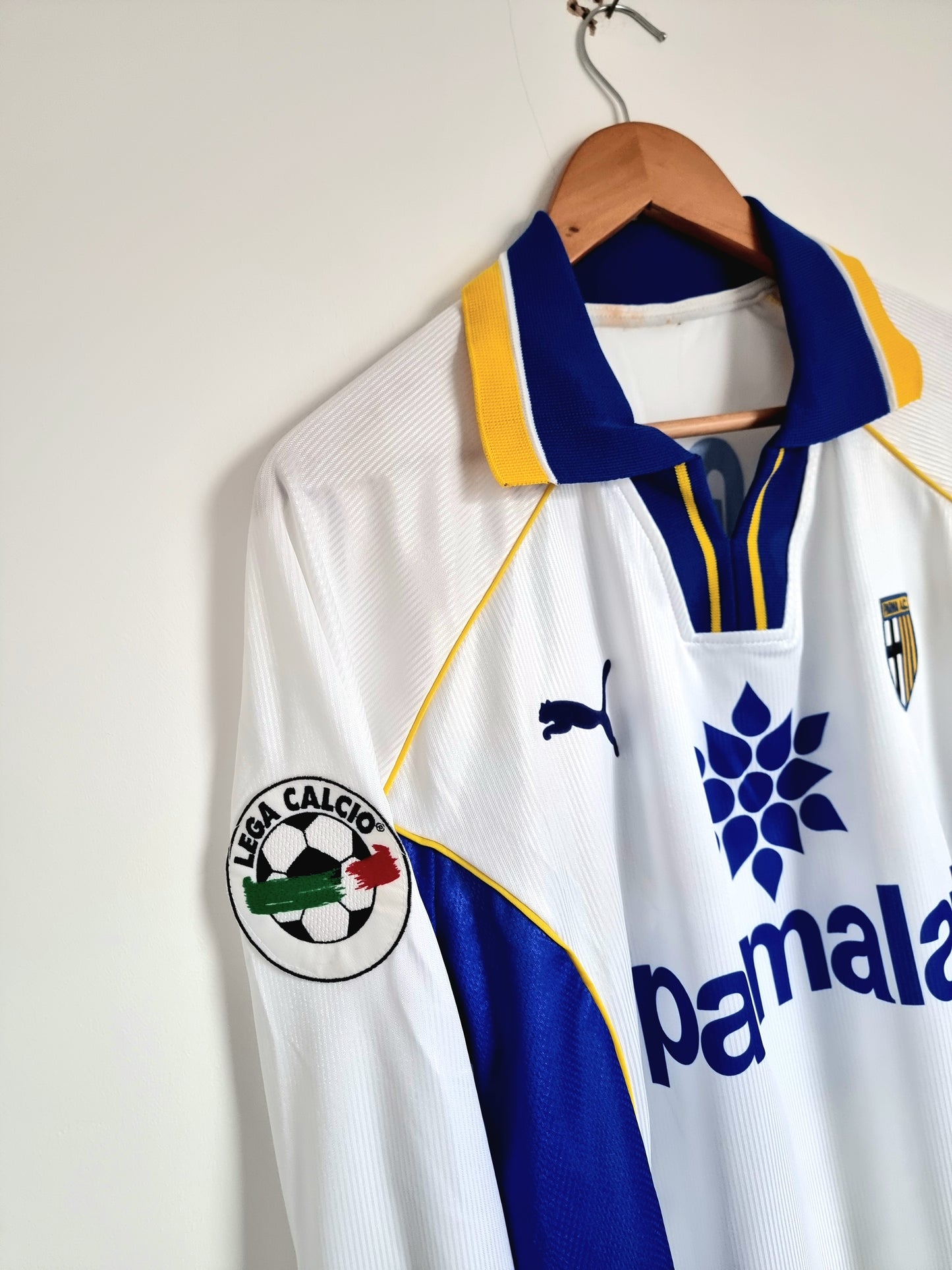 Puma Parma 97/98 'Stanic 13' Long Sleeve Match Issue Signed Home Shirt XL