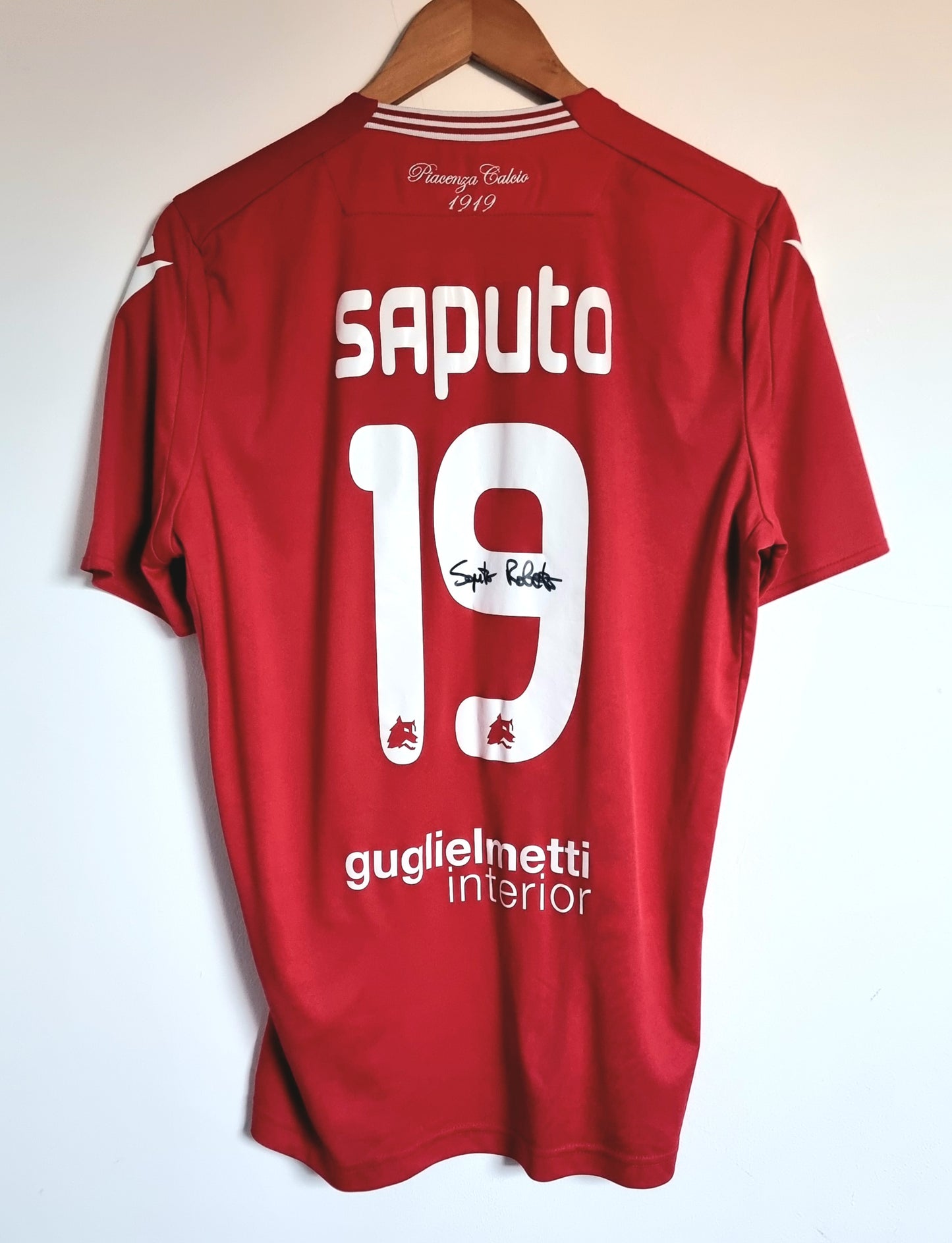 Macron Piacenza 20/21 'Saputo 19' Signed Home Shirt Large