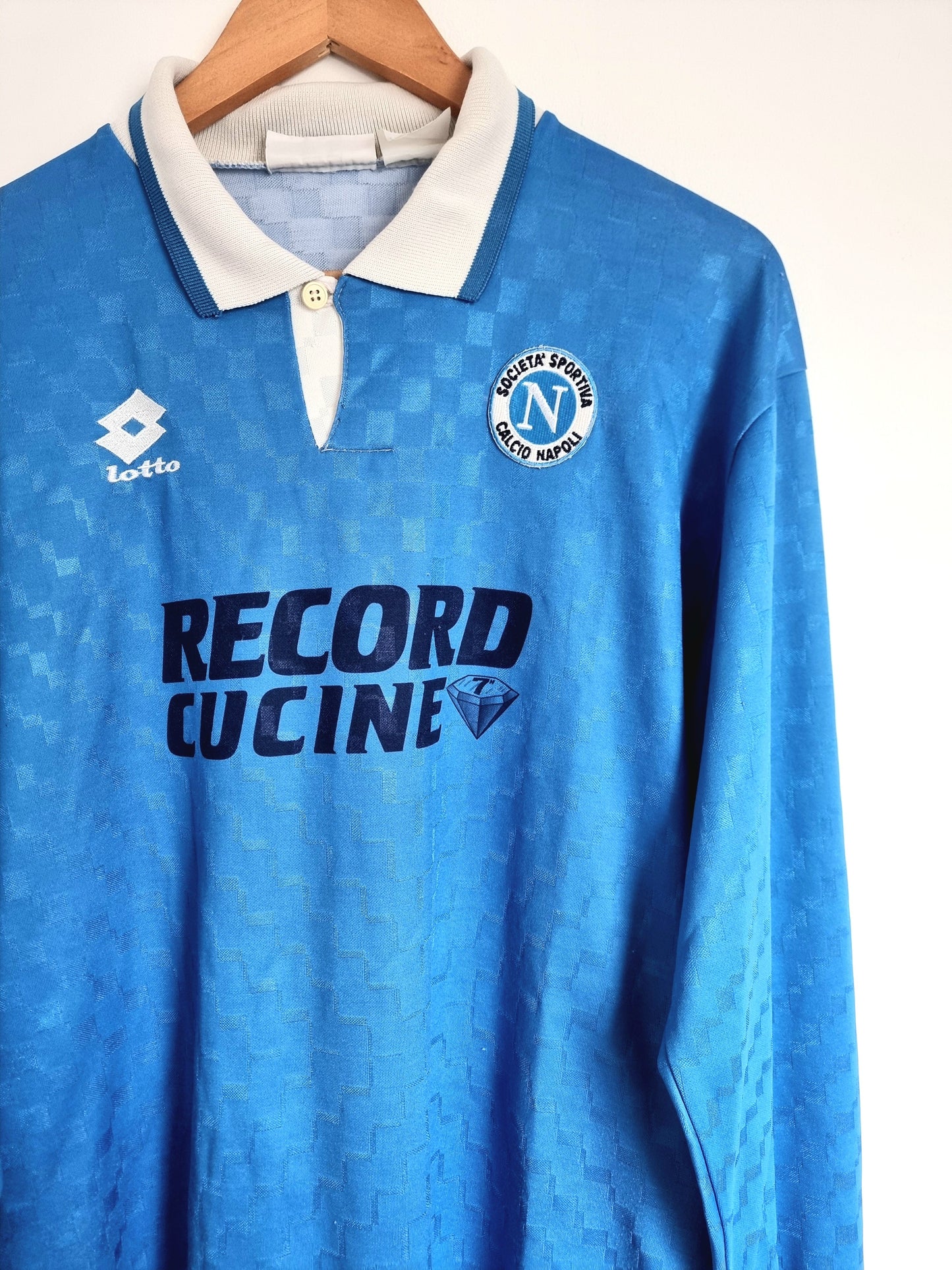 Lotto Napoli 95/96 '10 (Pizzi)' Long Sleeve Match Issue Shirt XL