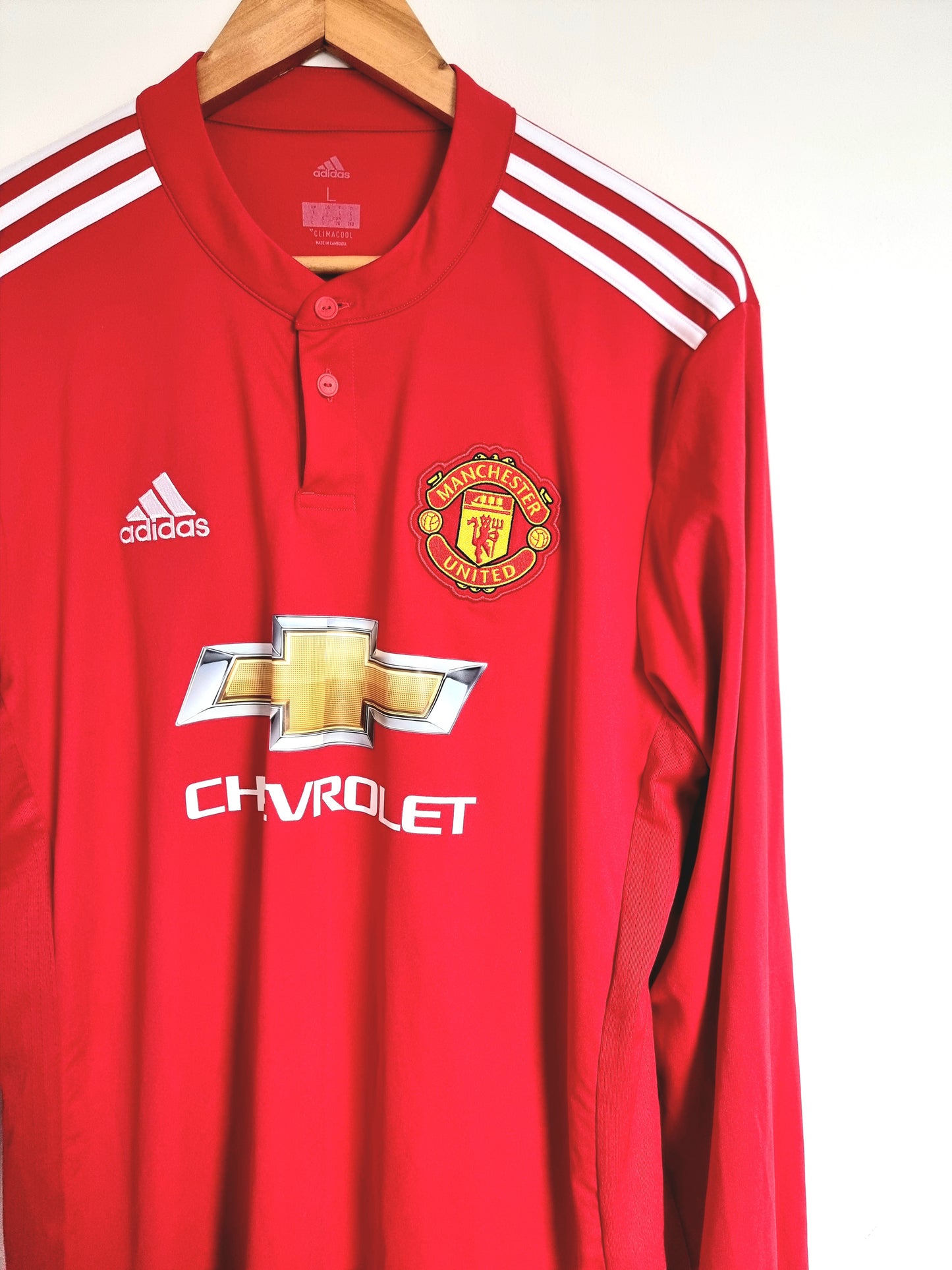 Adidas Manchester United 17/18 Long Sleeve Home Shirt Large