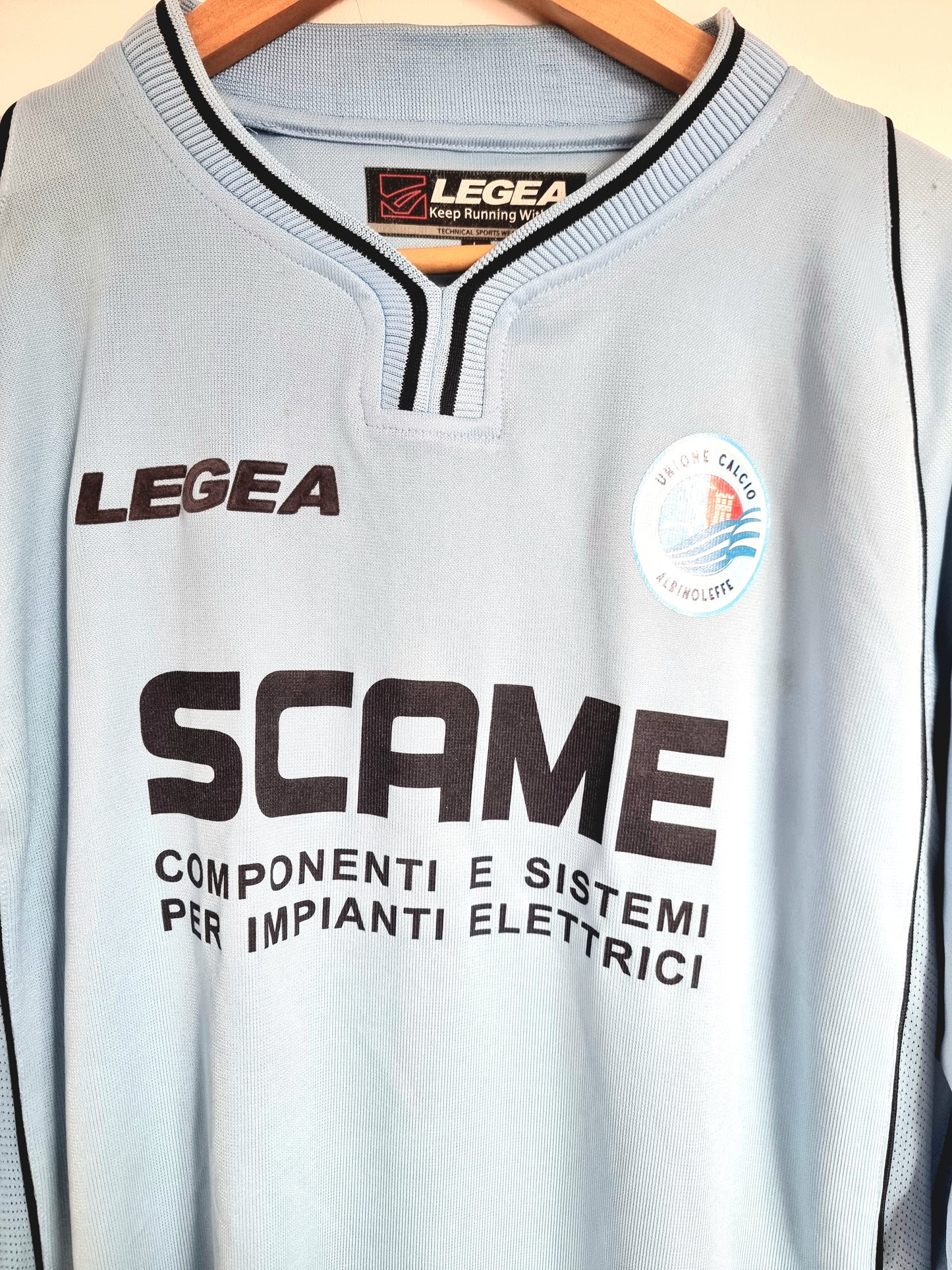 Legea Albinoleffe 03/05 'Del Prato 8' Signed Long Sleeve Match Issue Home Shirt Large