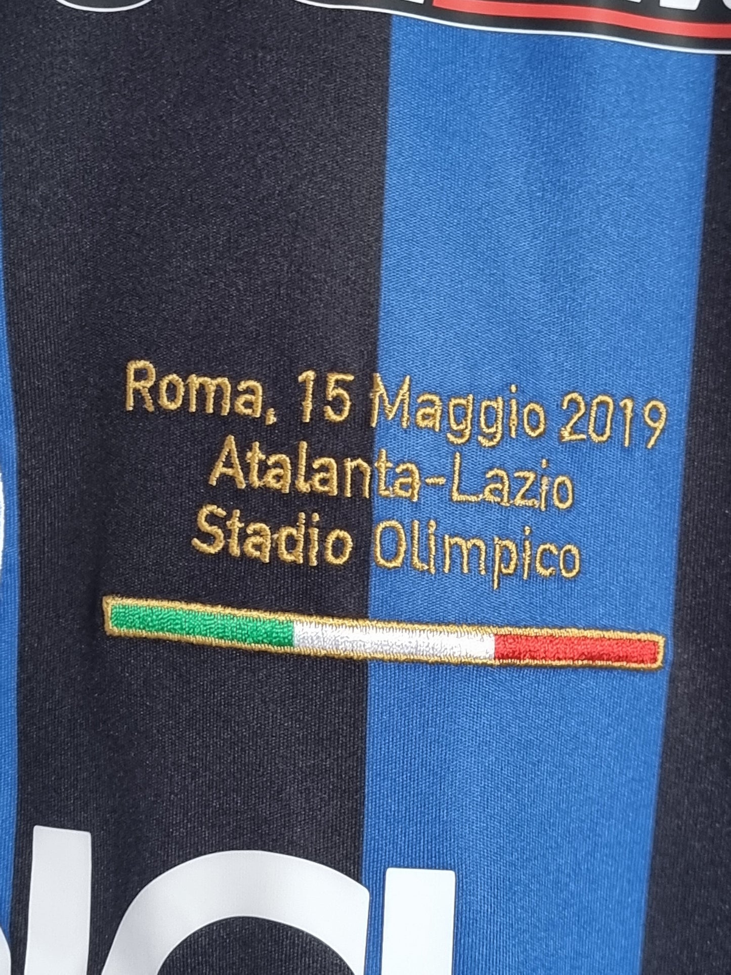 Joma Atalanta 18/19 'Gomez 10' Signed Match Issue Coppa Italia Final Home Shirt Medium