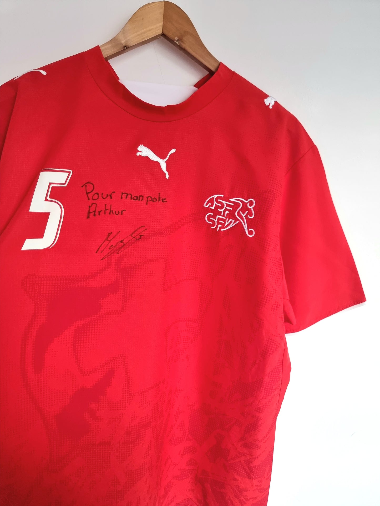 Puma Switzerland 06/08 'Margairaz 5' Signed Home Shirt XXL