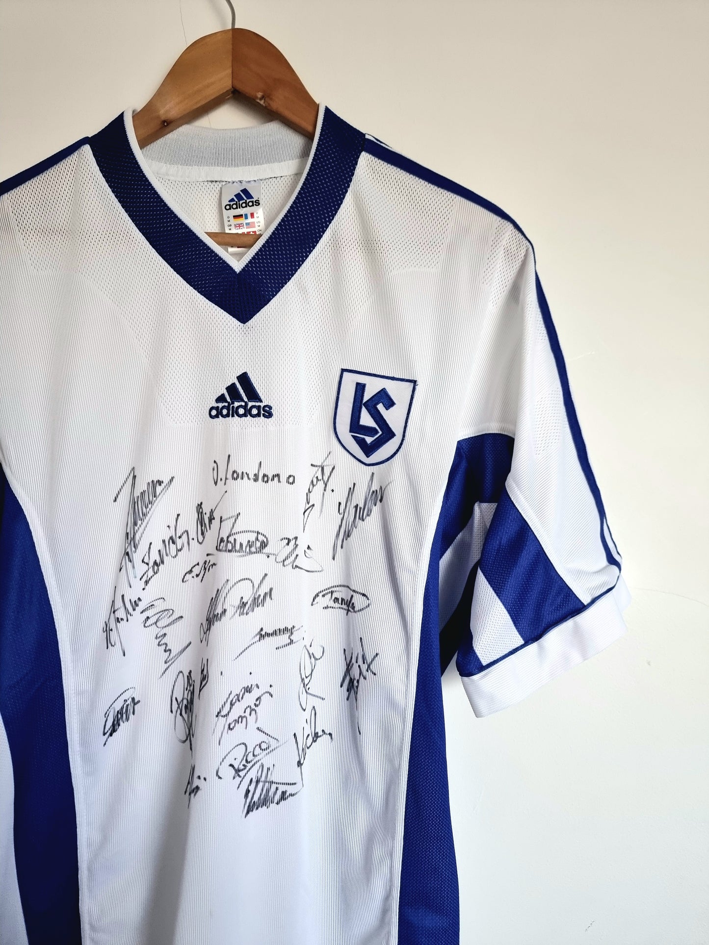 Adidas FC Lausanne Sport 98/00 Squad Signed Home Shirt Medium