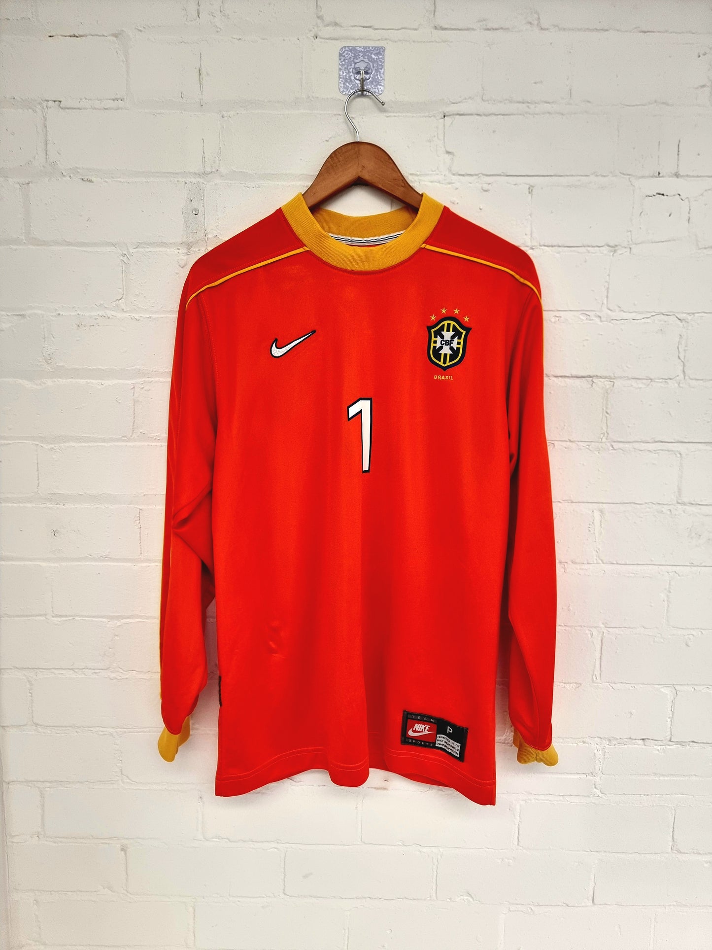 Nike Brazil 98/00 'Taffarel 1' Long Sleeve Goalkeeper Shirt Small