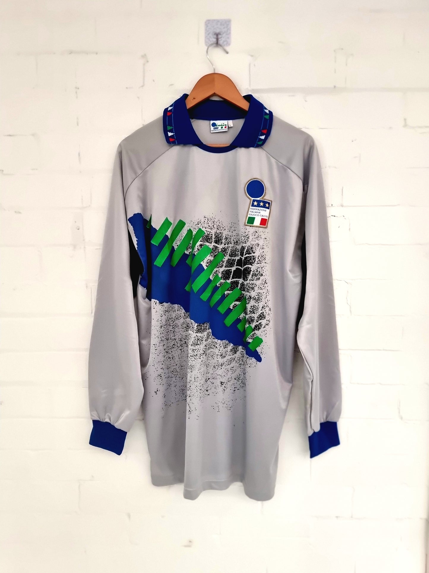 Diadora Italy 92/93 Player Issue Long Sleeve Goalkeeper Shirt Large