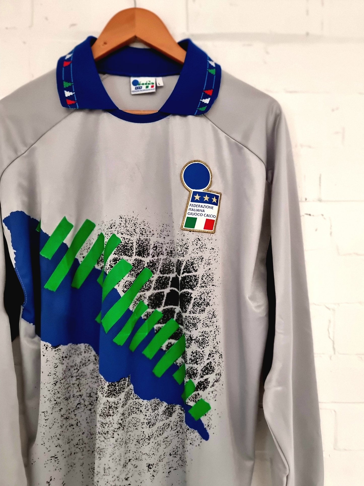 Diadora Italy 92/93 Player Issue Long Sleeve Goalkeeper Shirt Large