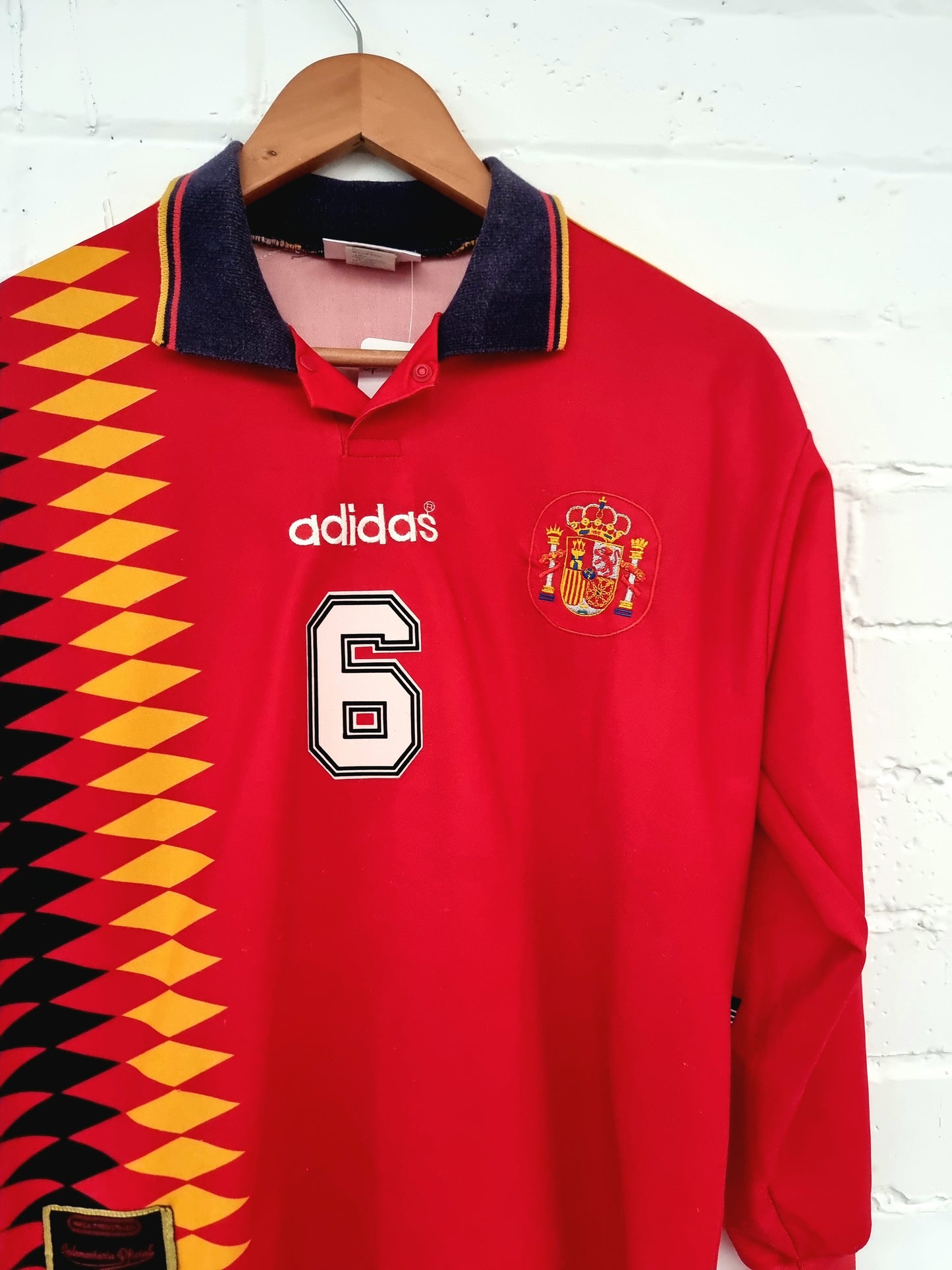 Adidas Spain 94/96 'Hierro 6' Long Sleeve Home Shirt Small