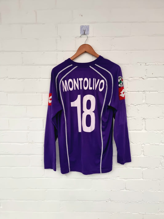 Lotto Fiorentina 05/07 'Montolivo 18' Match Issue Long Sleeve Home Shirt Large