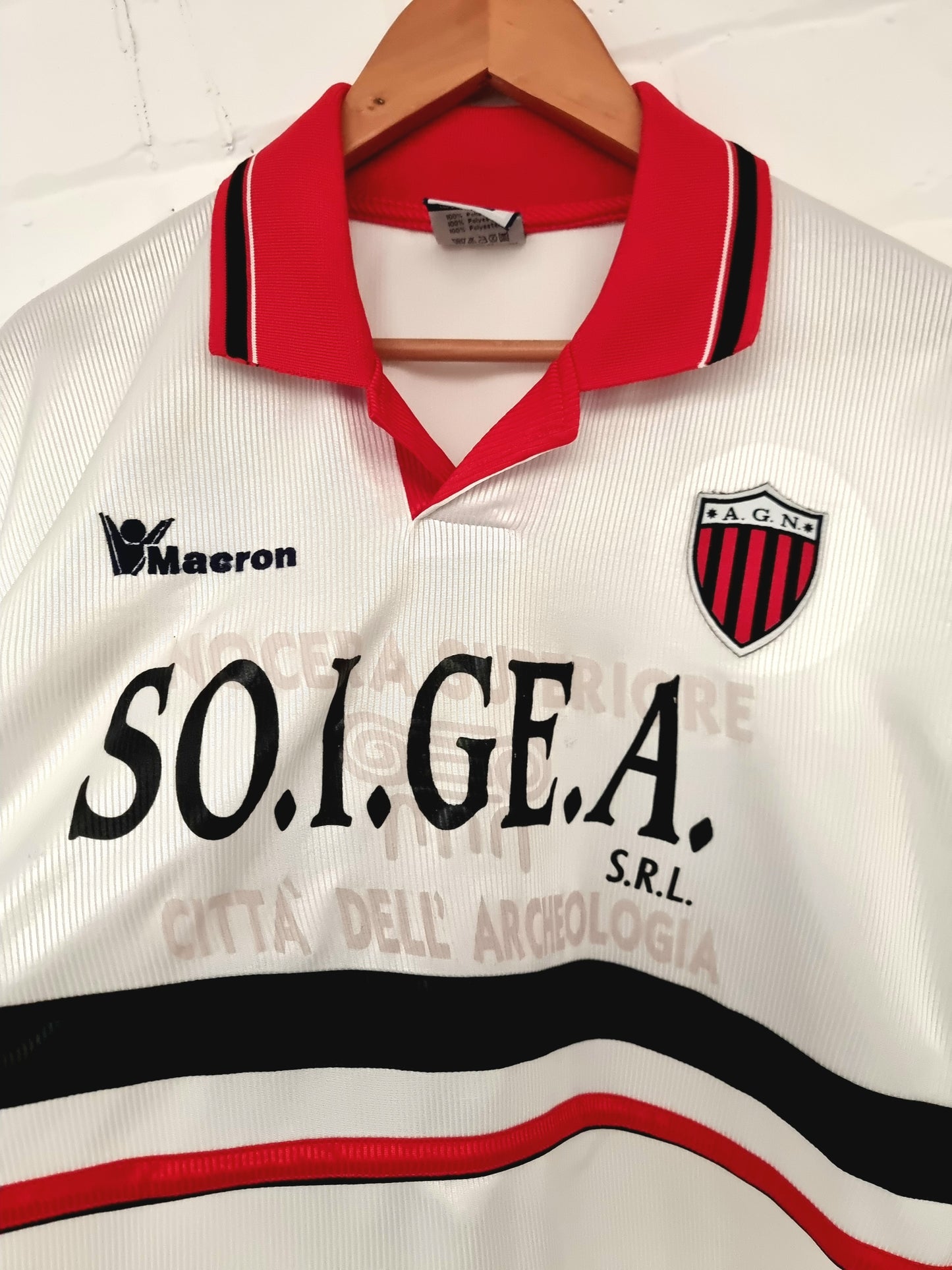 Macron AG Nocerina 03/04 Long Sleeve Match Issue Away Shirt XL